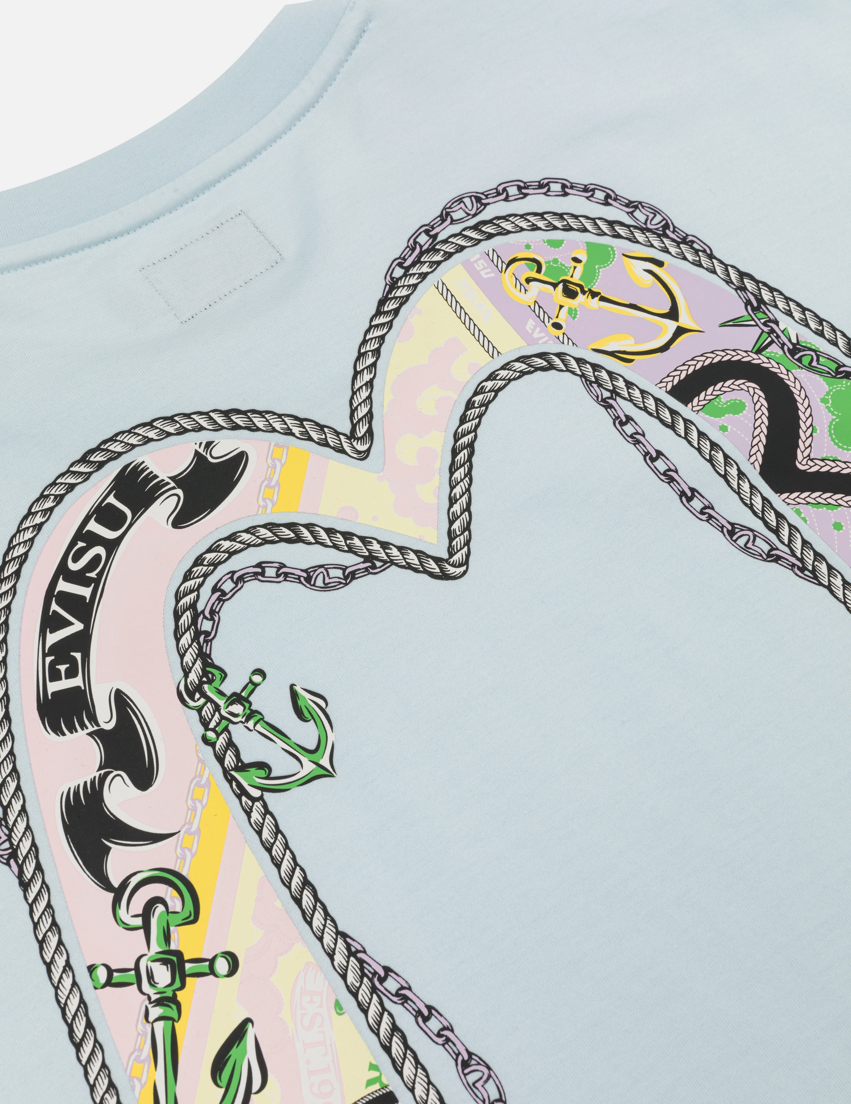 Twisted Rope and Daicock Anchor Print Oversized T-Shirt