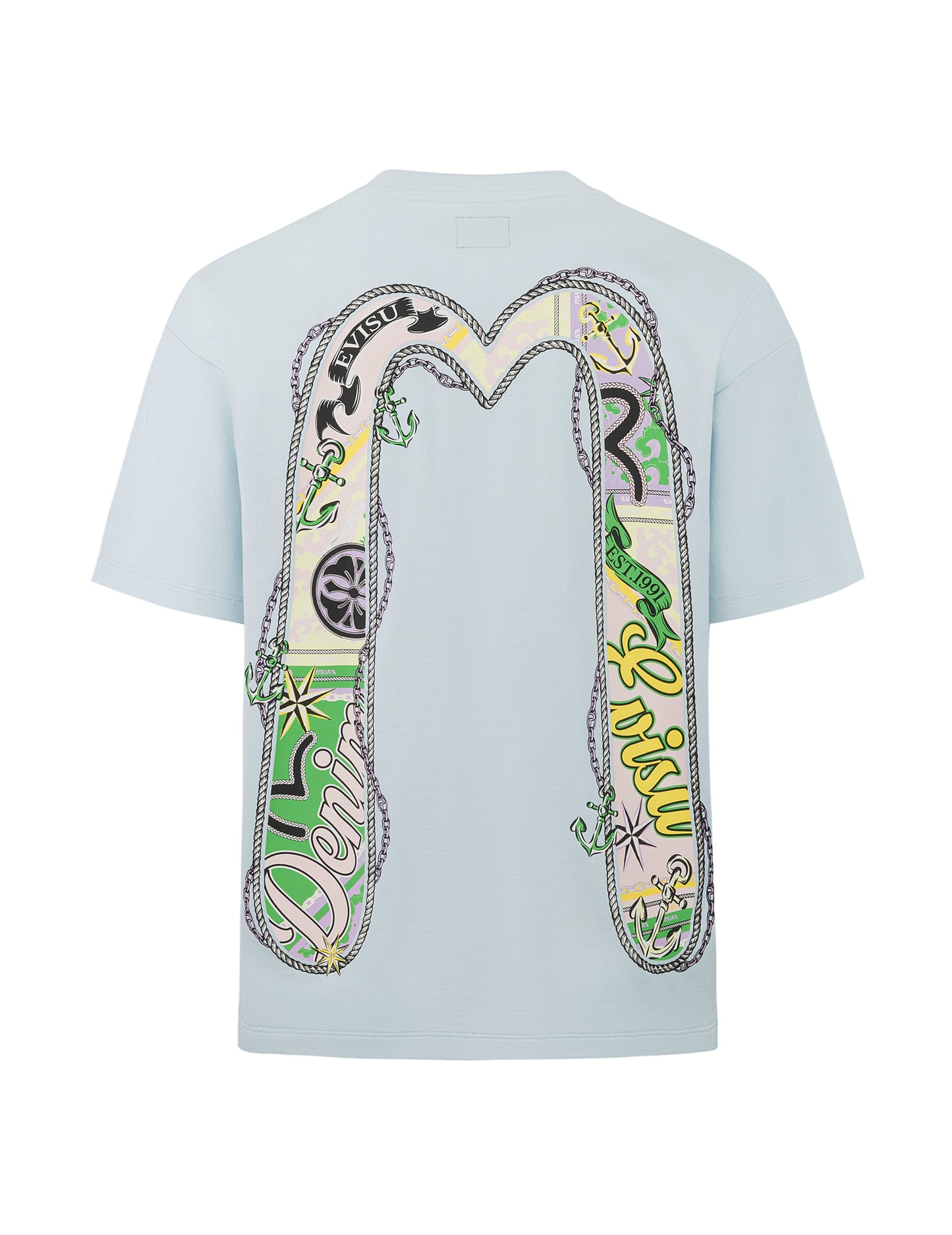 Twisted Rope and Daicock Anchor Print Oversized T-Shirt