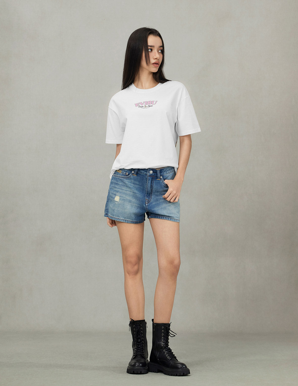 Twisted Rope and Daicock Anchor Print Oversized T-Shirt