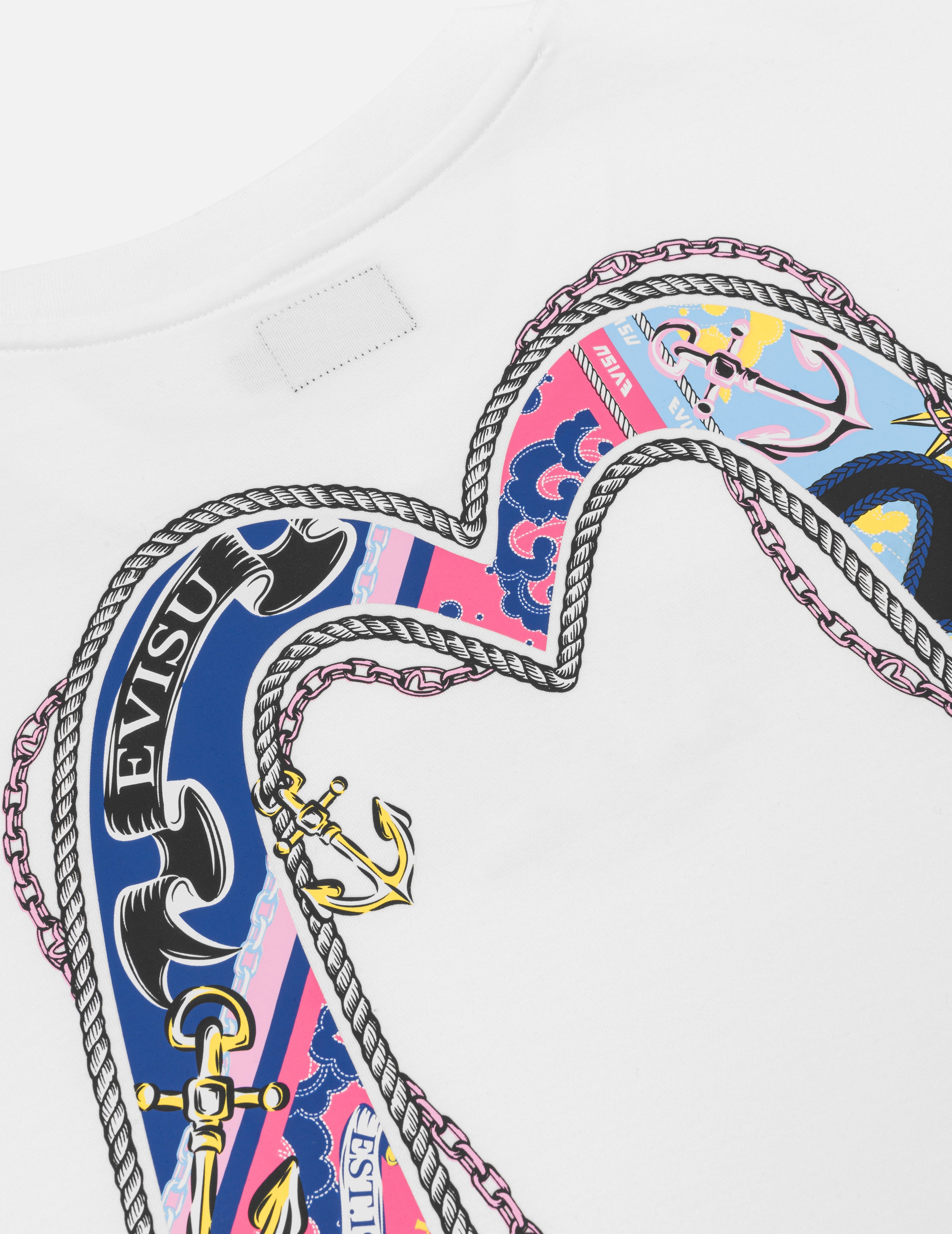 Twisted Rope and Daicock Anchor Print Oversized T-Shirt