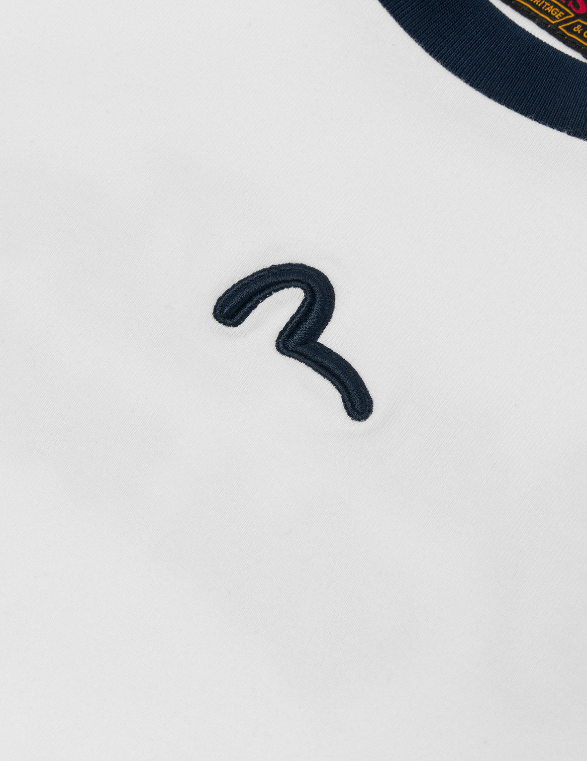 Contrast 3D Seagull and Slogan Embroidery Slim Fit T-Shirt