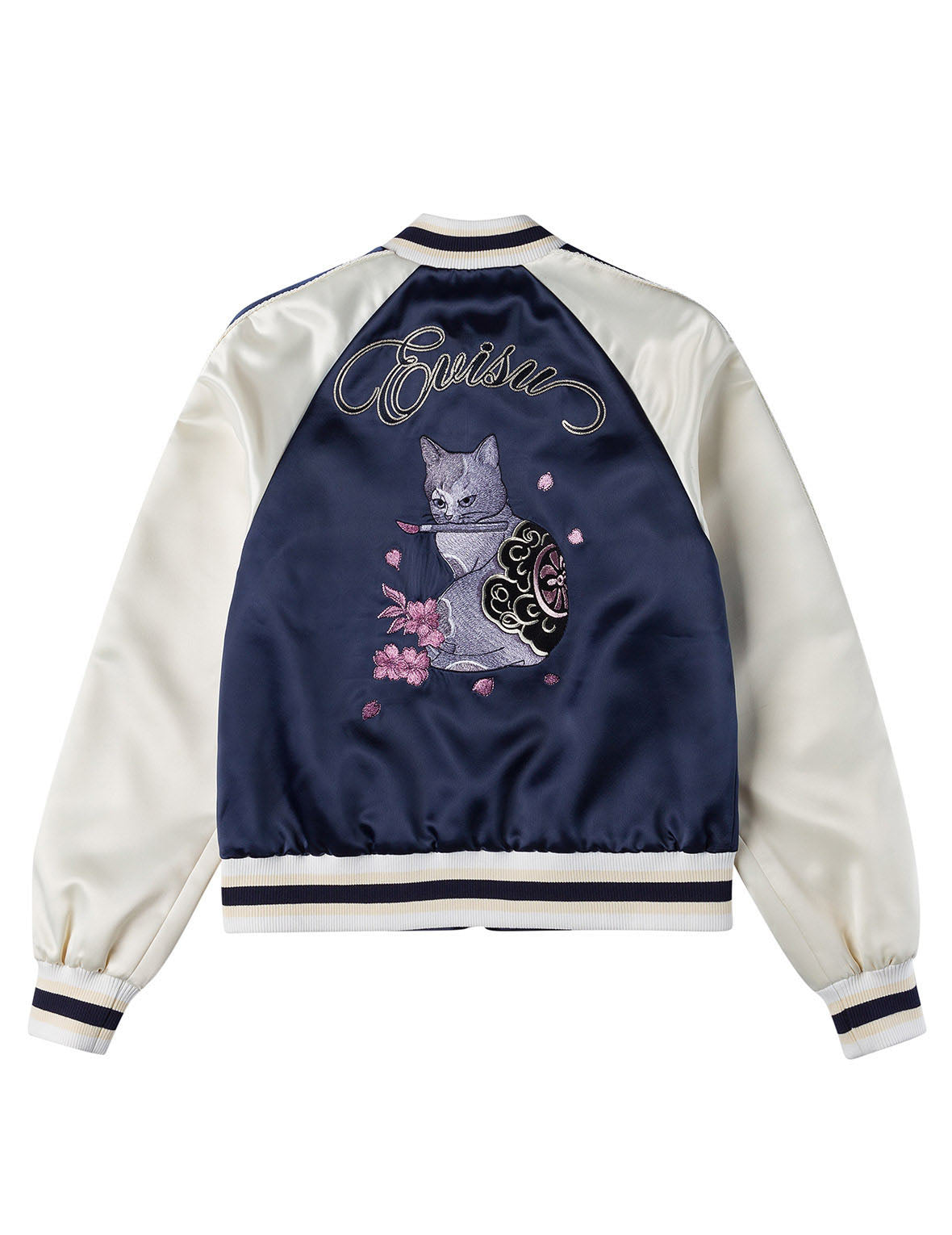 Cat Theme Embroidery Souvenir Jacket