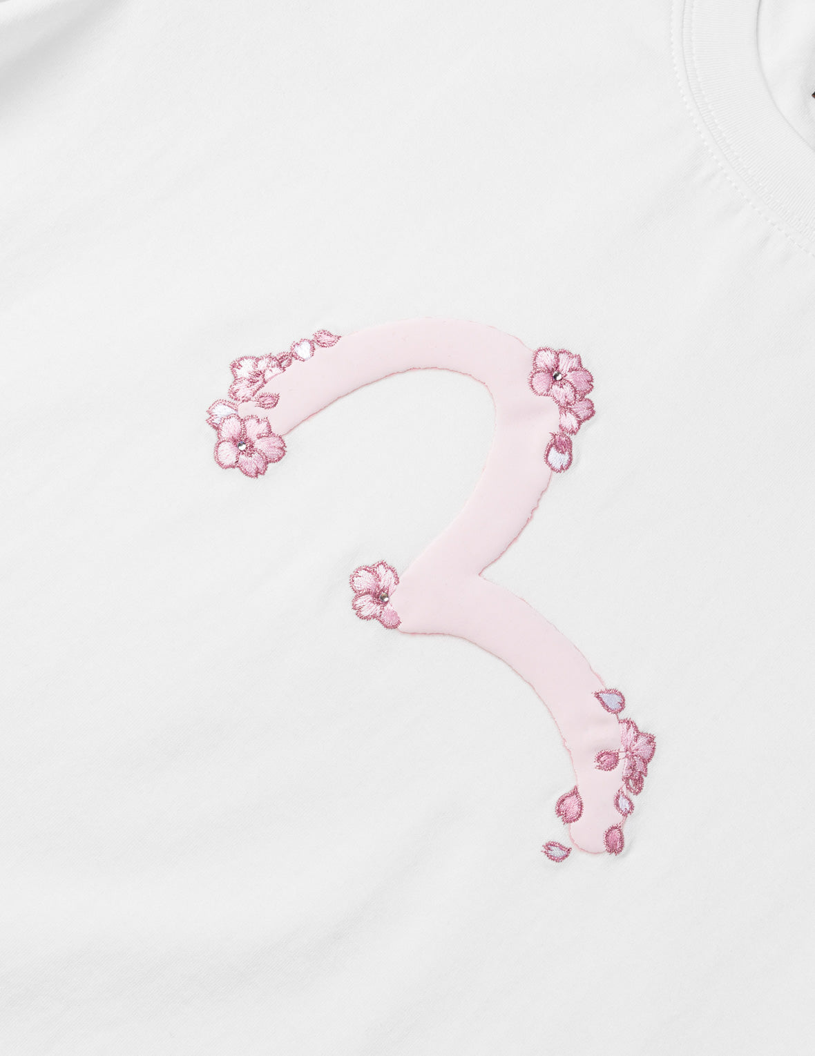 Sakura Embroidery Seagull Print T-Shirt