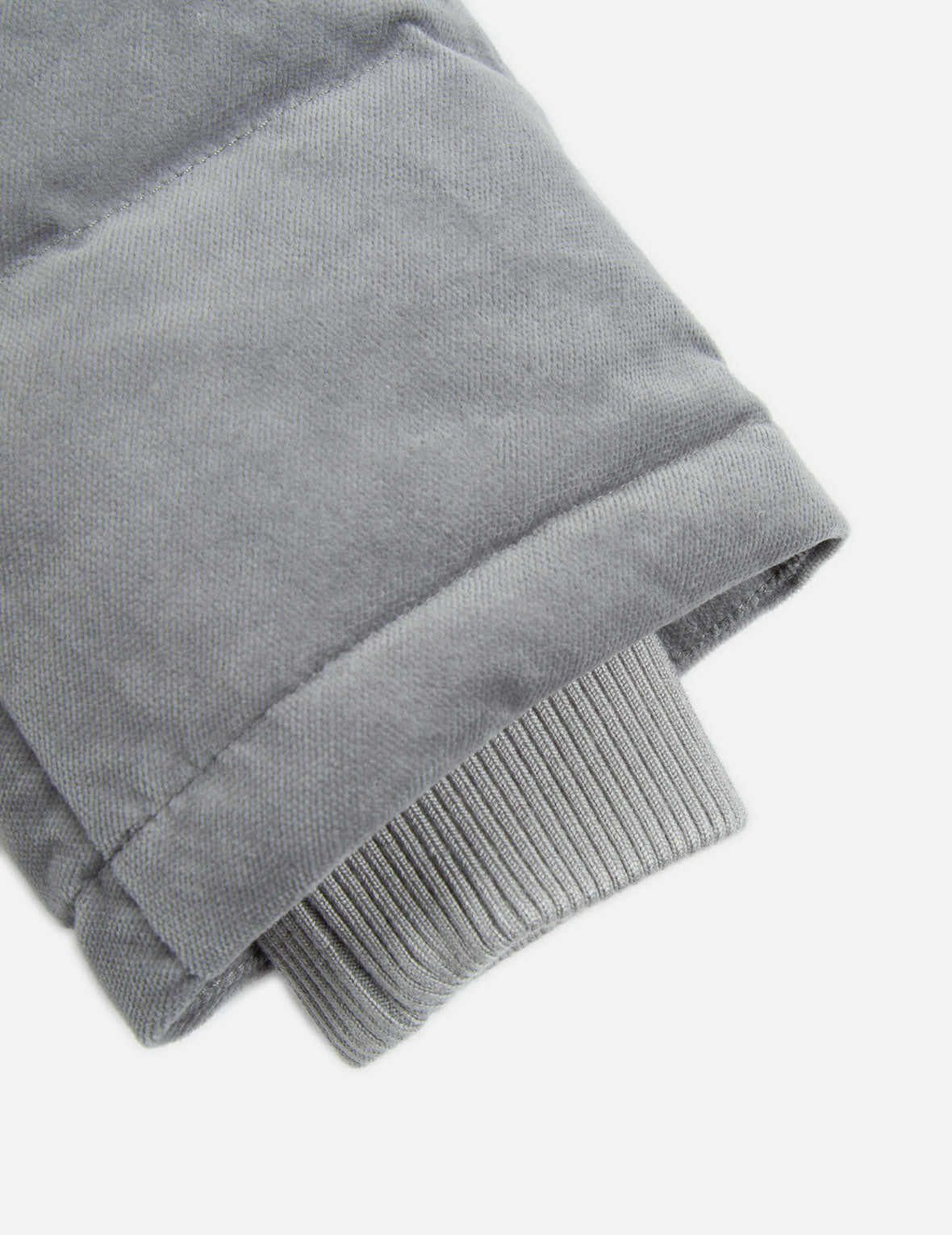 Seagull and Slogan Embroidered Velvet Down Jacket