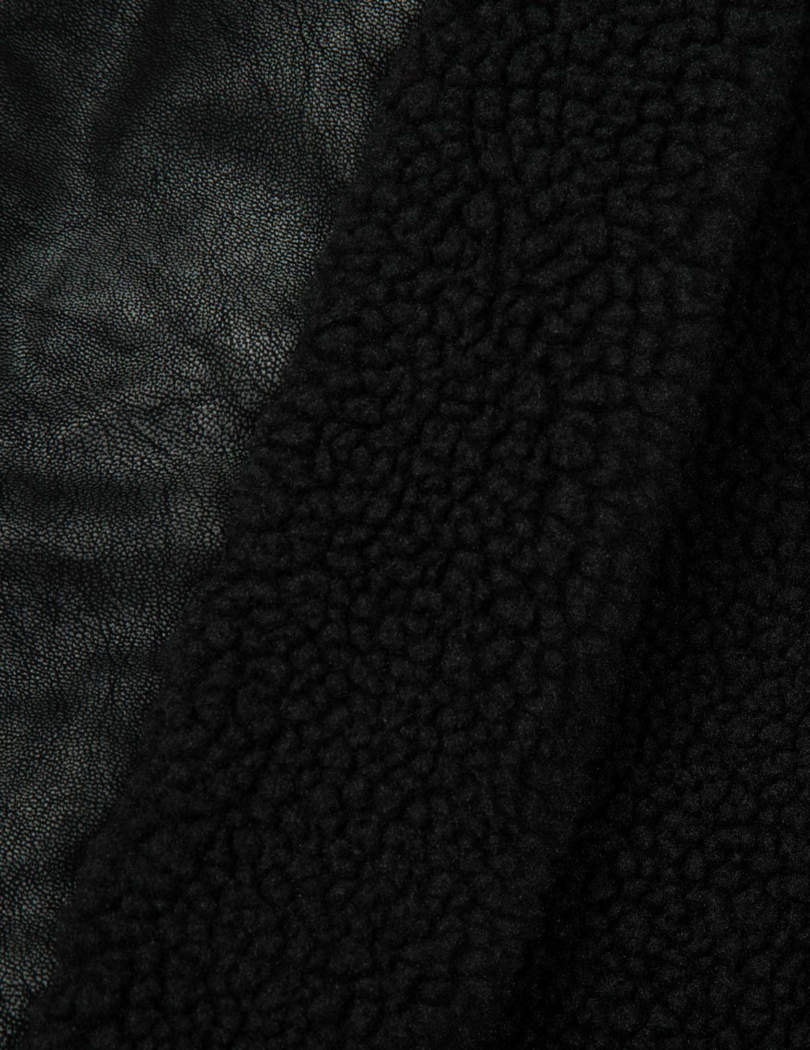 Hooded Grain Pattern Regular Fit Leather Bomber Jacket