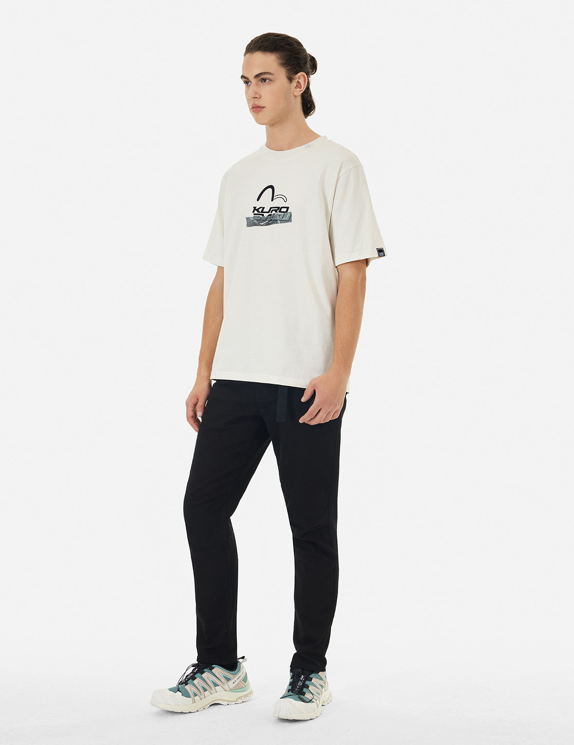 Logo and Tape Print Regular Fit T-shirt