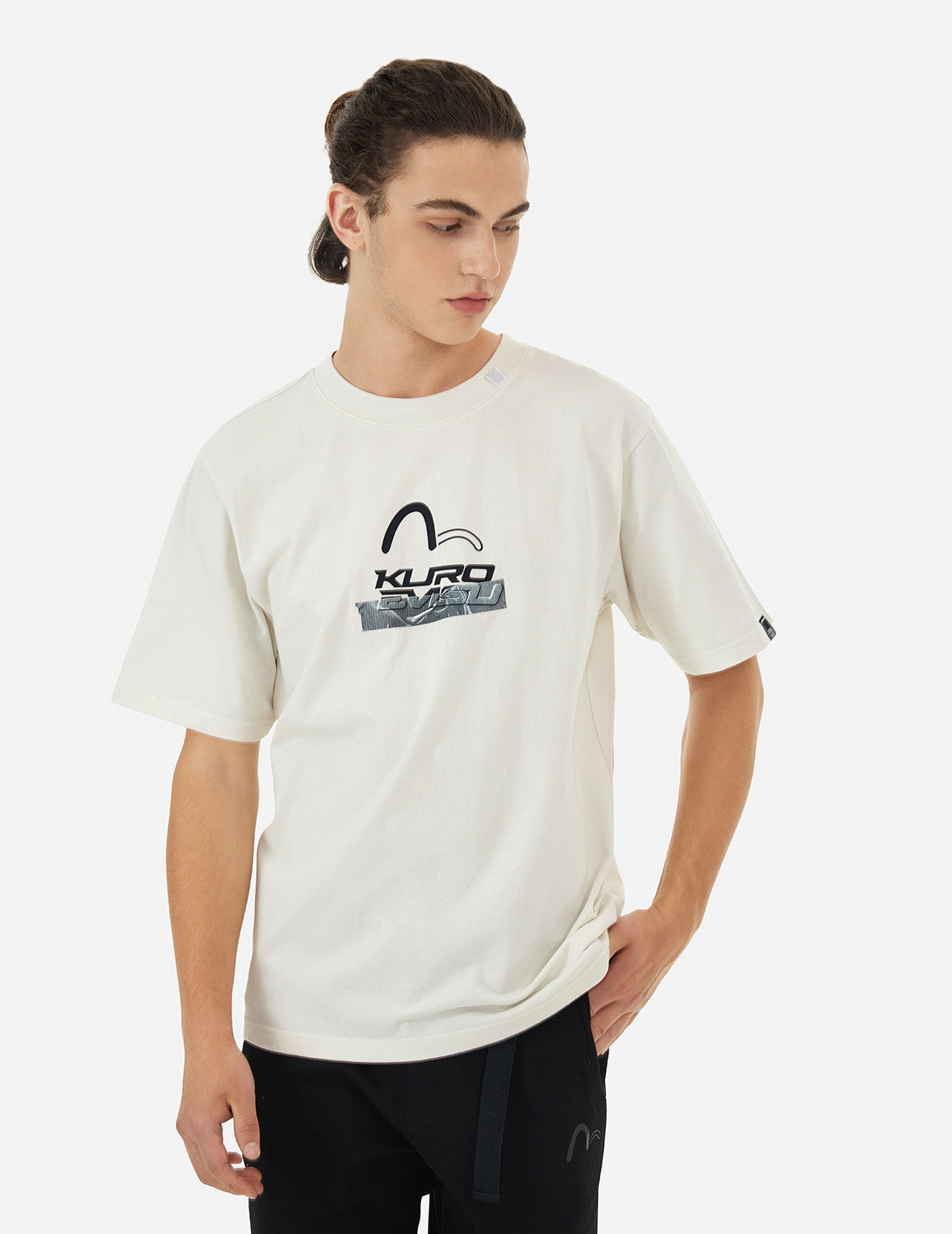 Logo and Tape Print Regular Fit T-shirt
