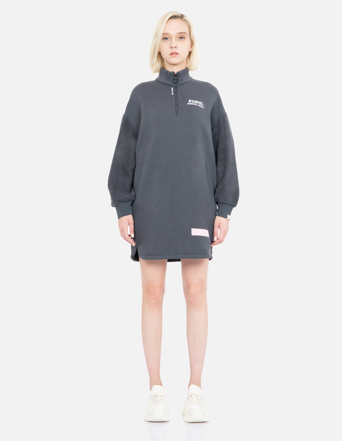 Slogan Print Turtle Neck Sweatdress