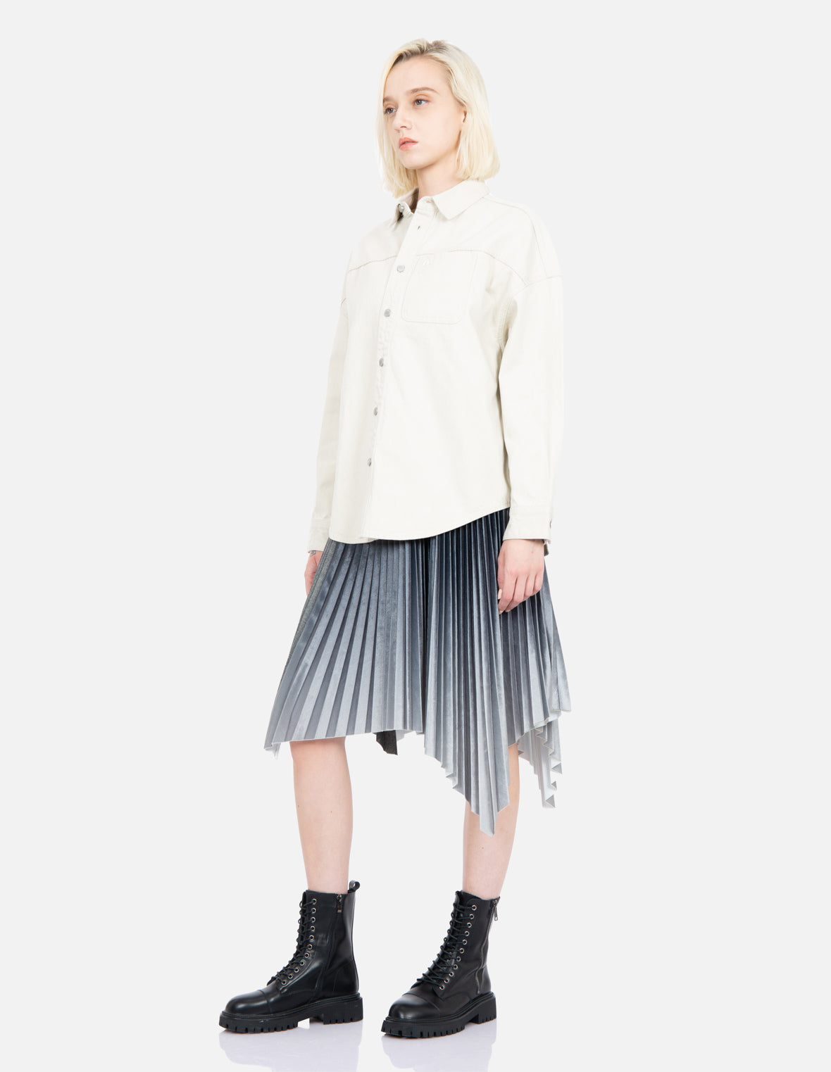 Logo Embroidered Denim Shirt