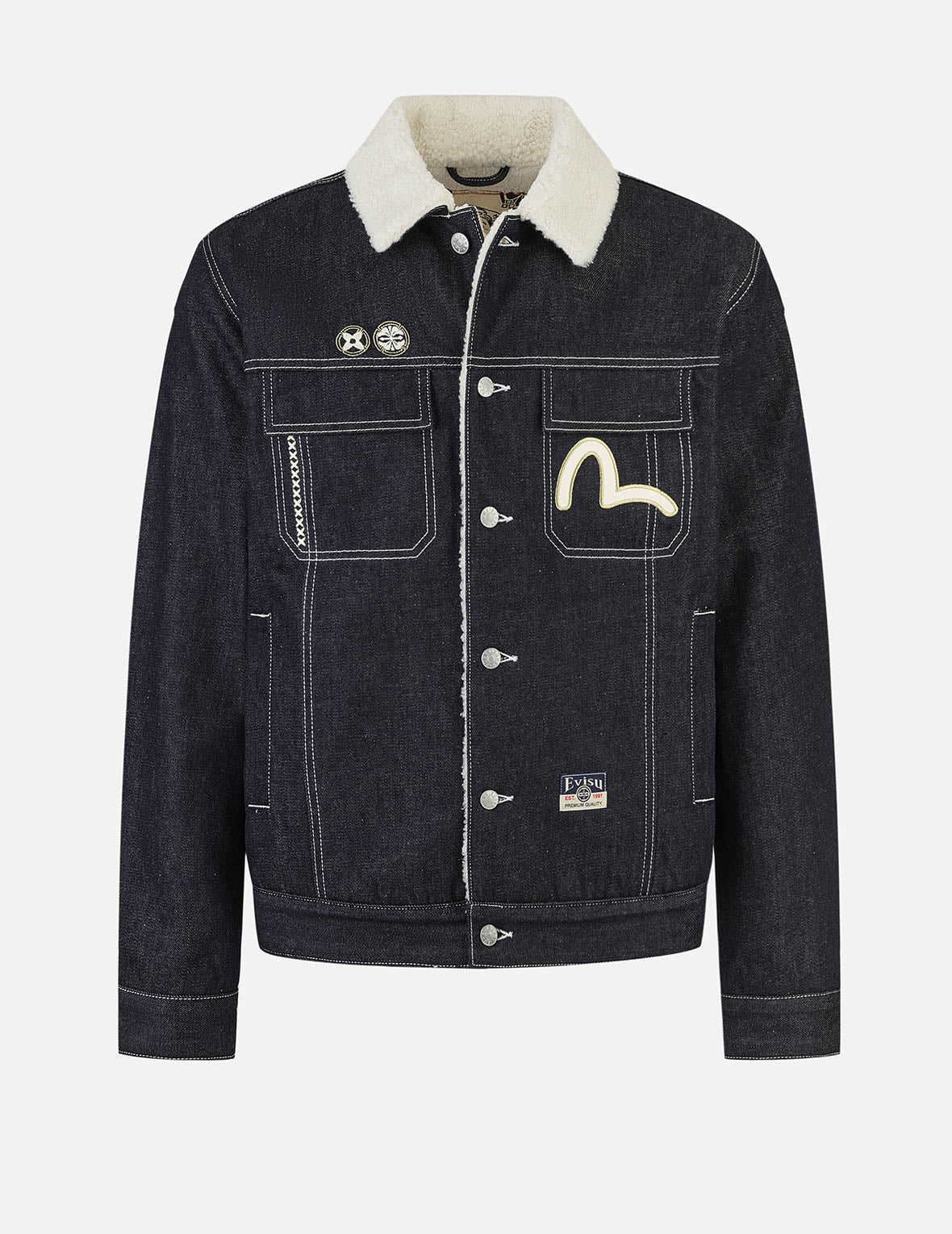 Contracting Embroidery and Inserted Daicock Relax Fit Denim Jacket