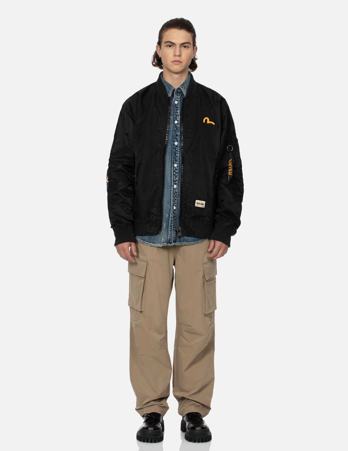 "Virtual Vacation" Daicock Print Loose Fit Bomber Jacket