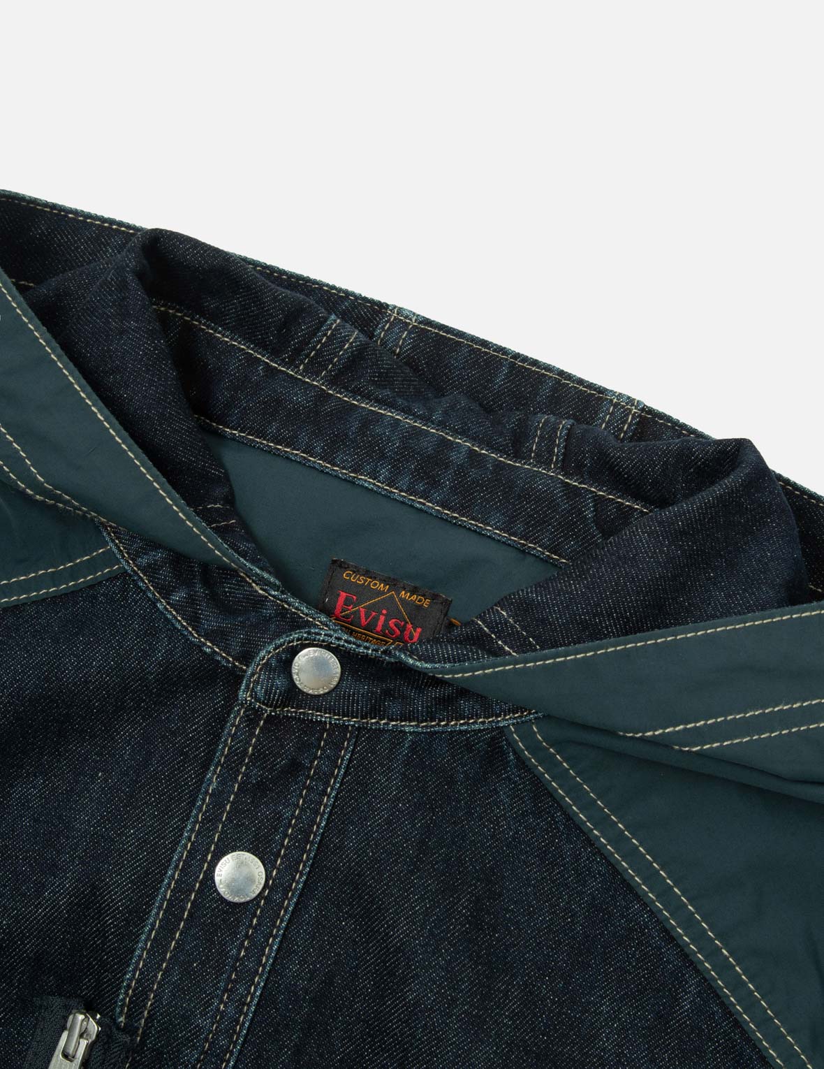 Logo Print Loose Fit Hooded Denim Shirt Jacket