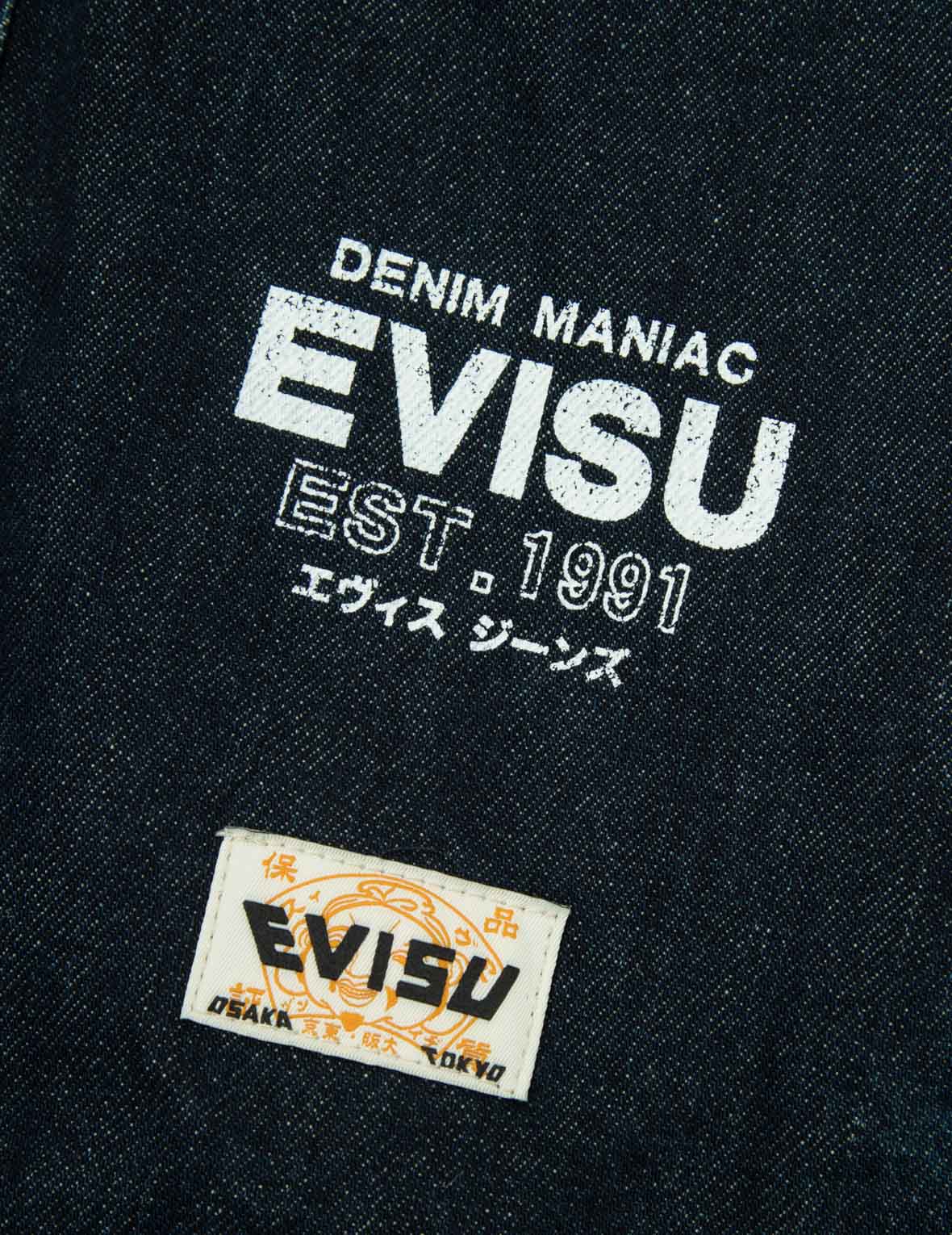 Logo Print Loose Fit Hooded Denim Shirt Jacket