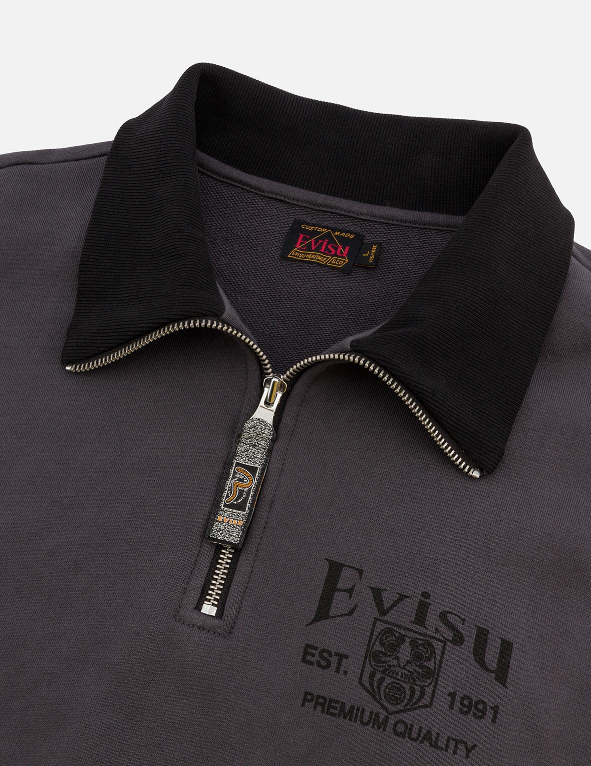 商标刺绣宽版休闲半拉链卫衣