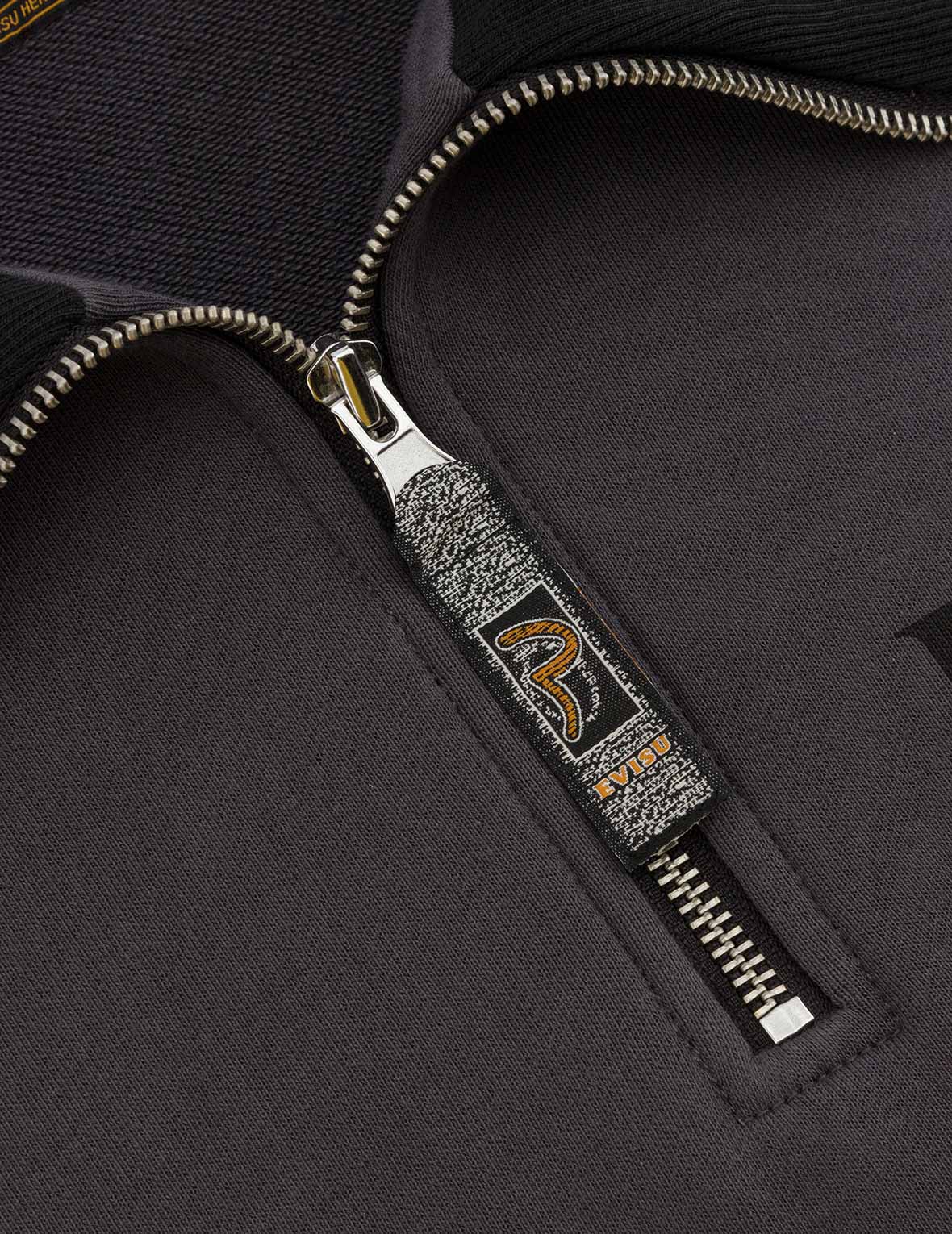 商标刺绣宽版休闲半拉链卫衣