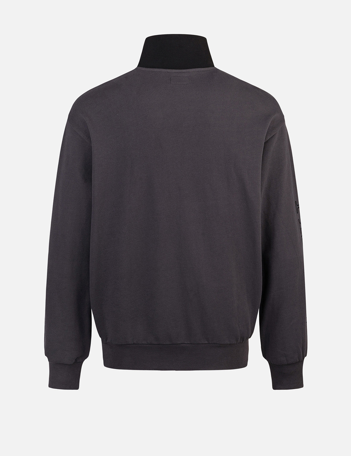 商标刺绣宽版休闲半拉链卫衣