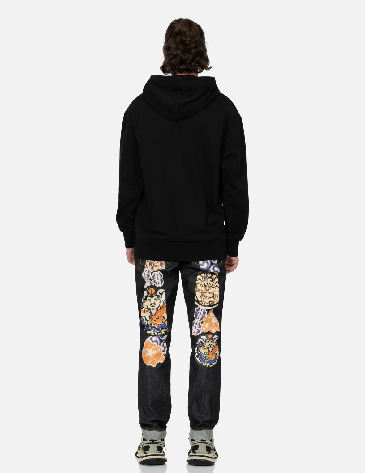 闪石烫钻海鸥宽版休闲连帽卫衣