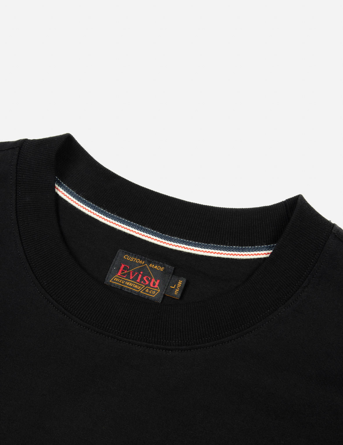 Kamon Embroidery and Logo Print Fashion Fit Long-Sleeve T-shirt