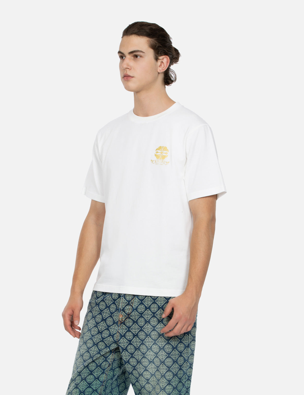 Kamon and Logo Foil Print Regular Fit T-shirt