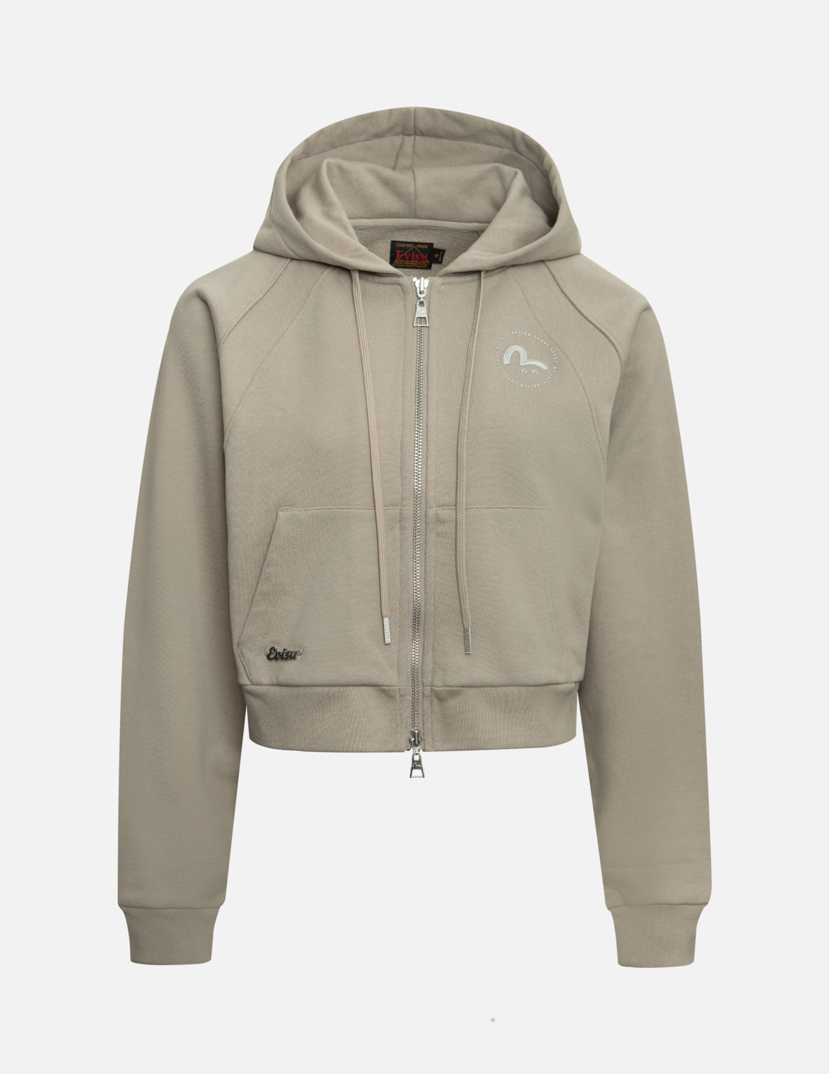 立体海鸥印花短款拉链卫衣