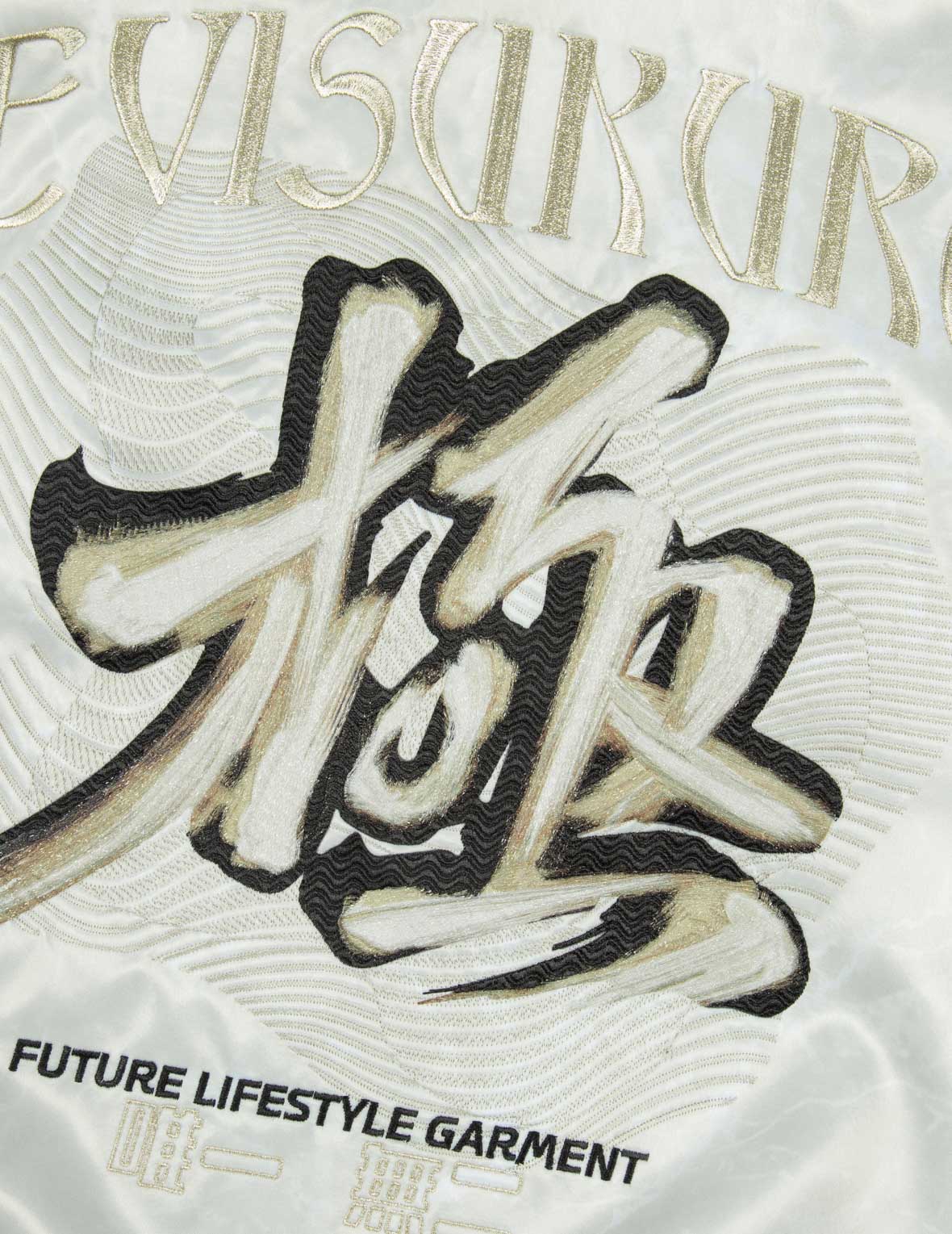 立体手扫笔触刺绣常规版型横须贺外套