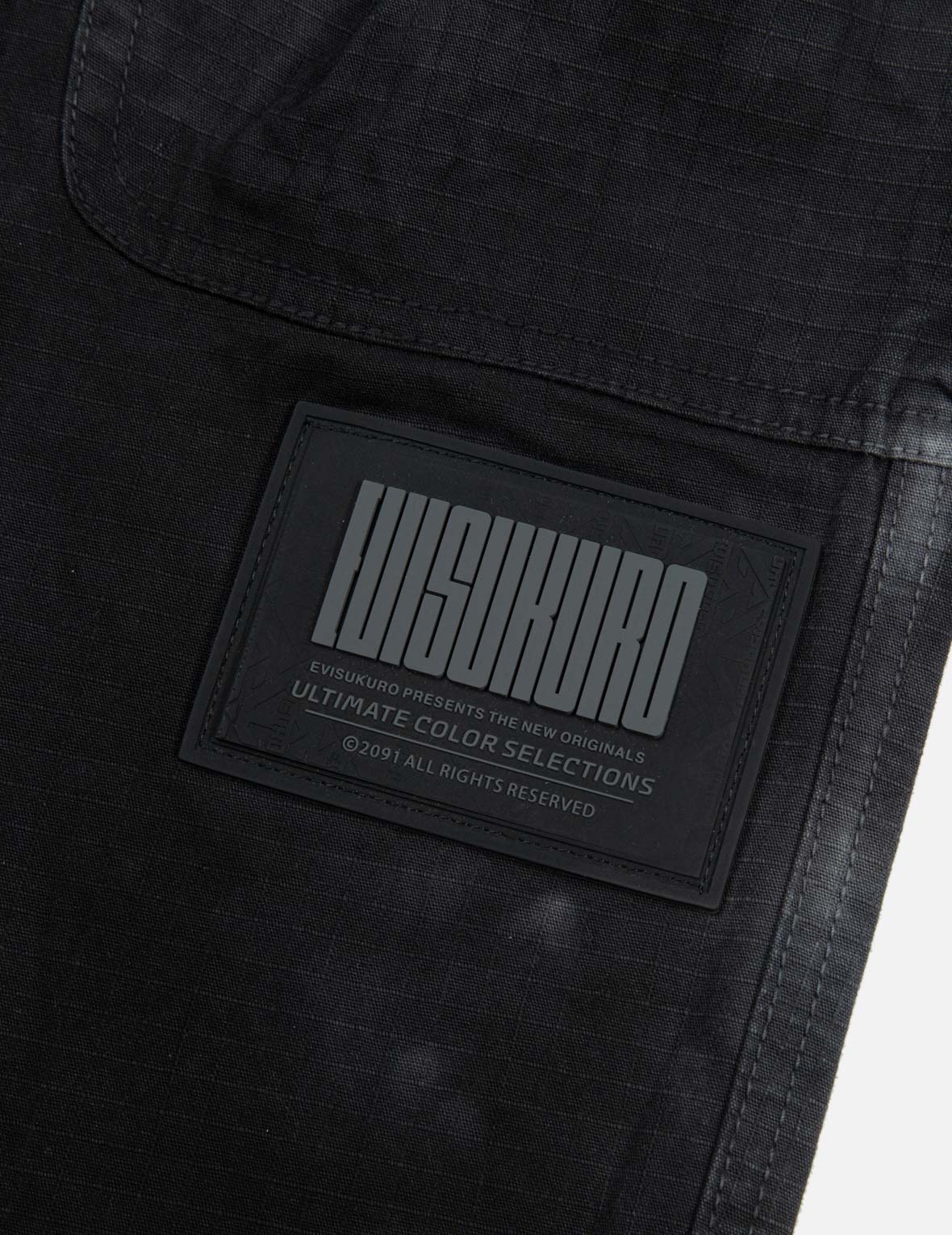 Kamon Embroidery Loose Fit Tie-Dye Cargo Joggers