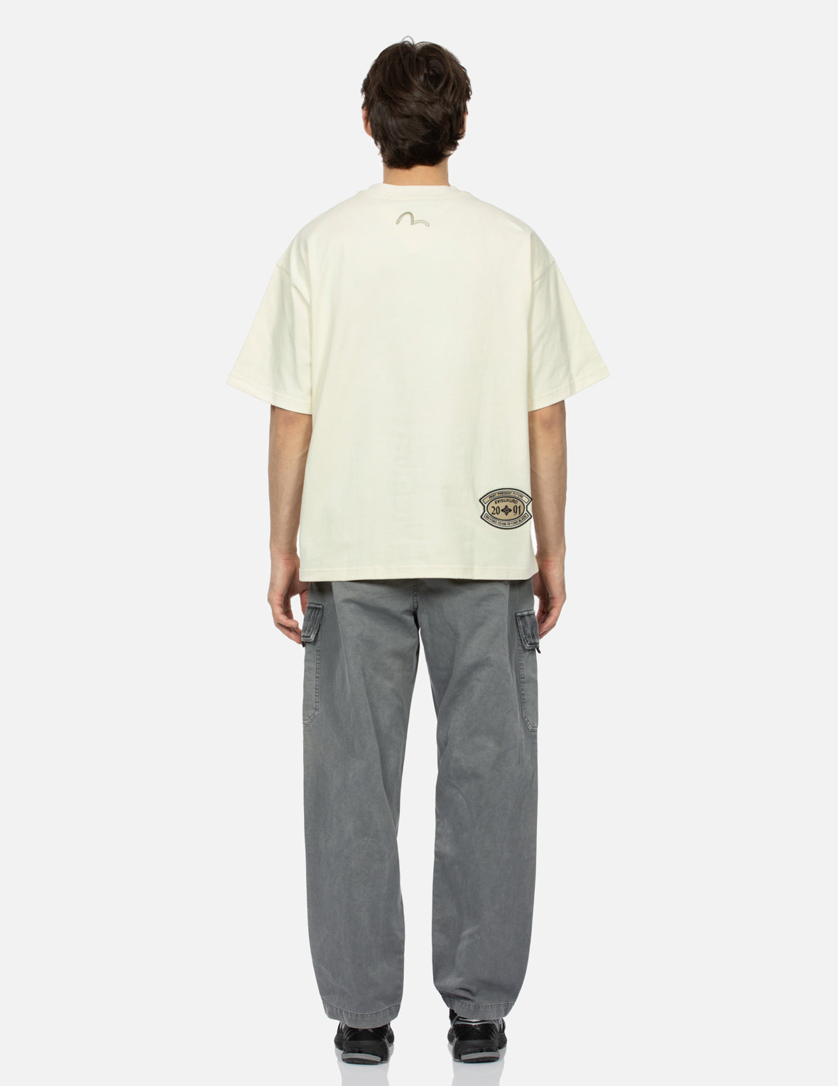 Spray Dyed Scatter E_x001F_ffect Brand Logo Loose Fit T-shirt