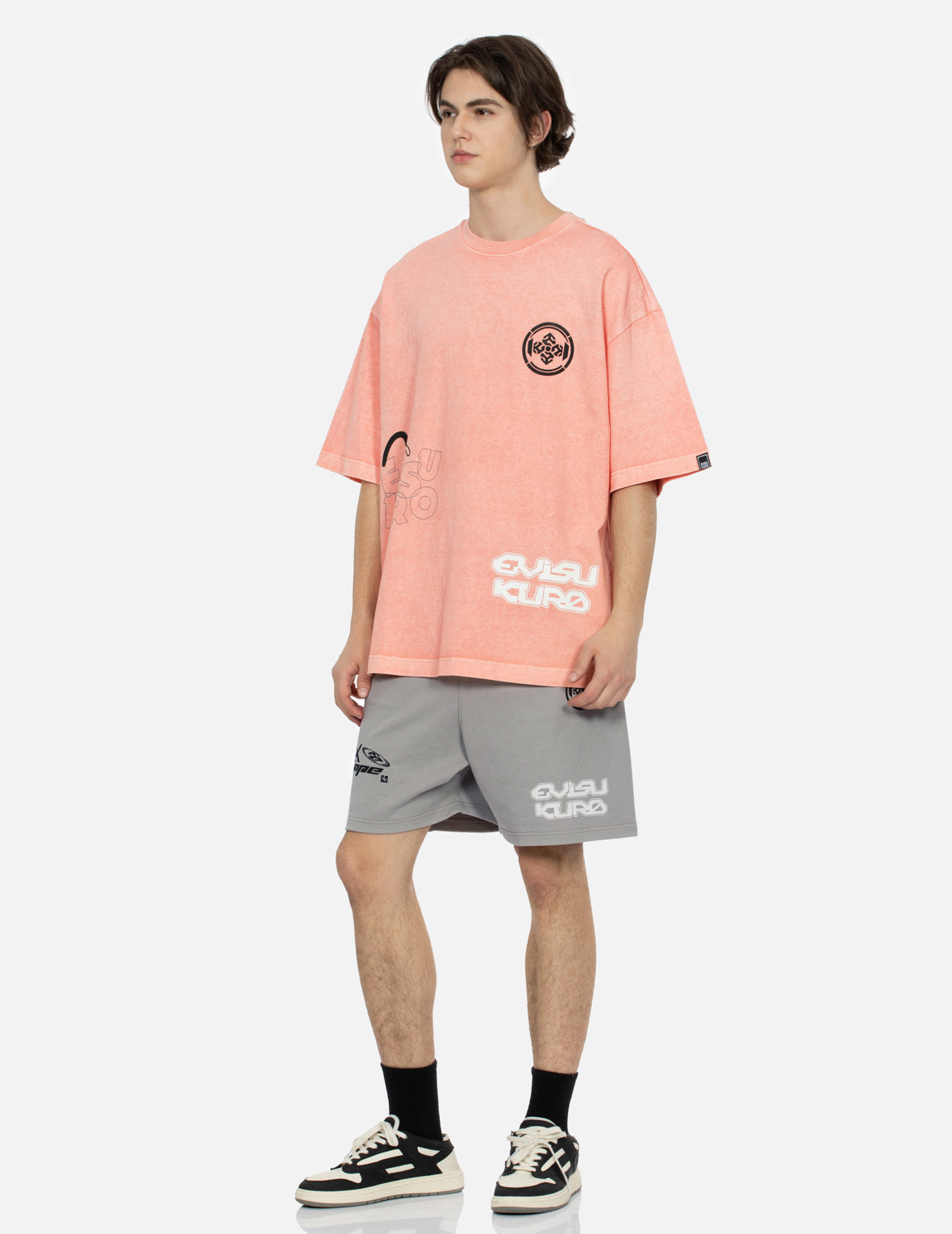 Multi Logo Print Oversized T-Shirt