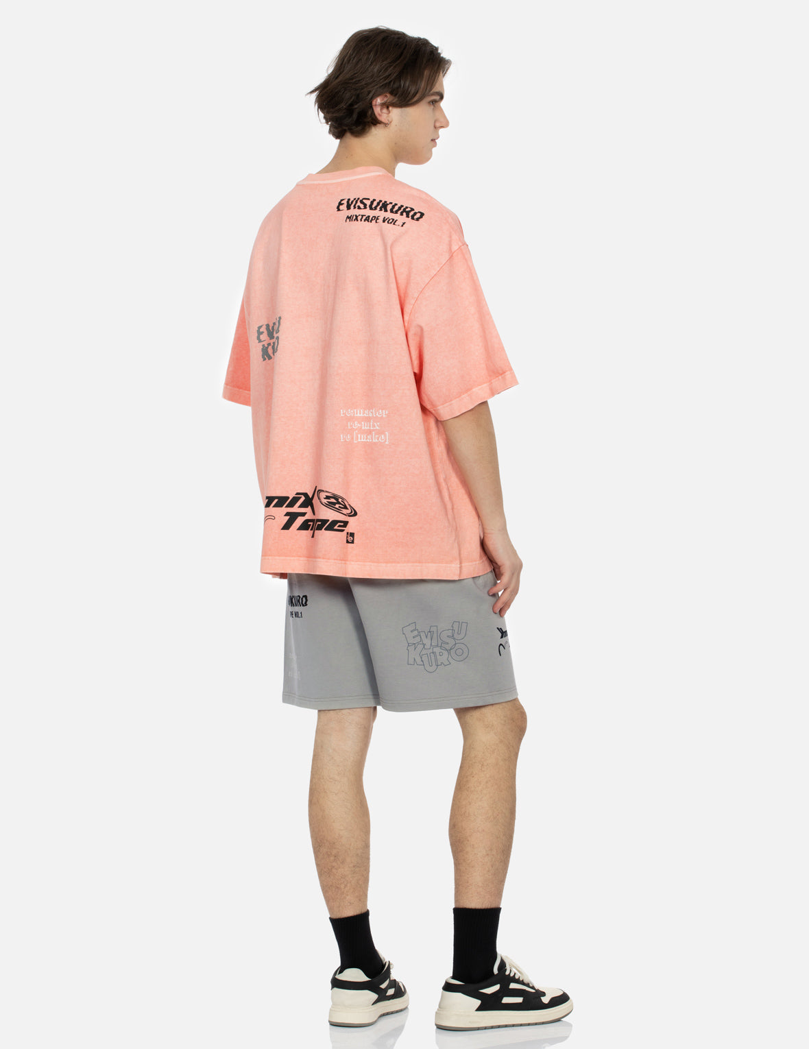 Multi Logo Print Oversized T-Shirt