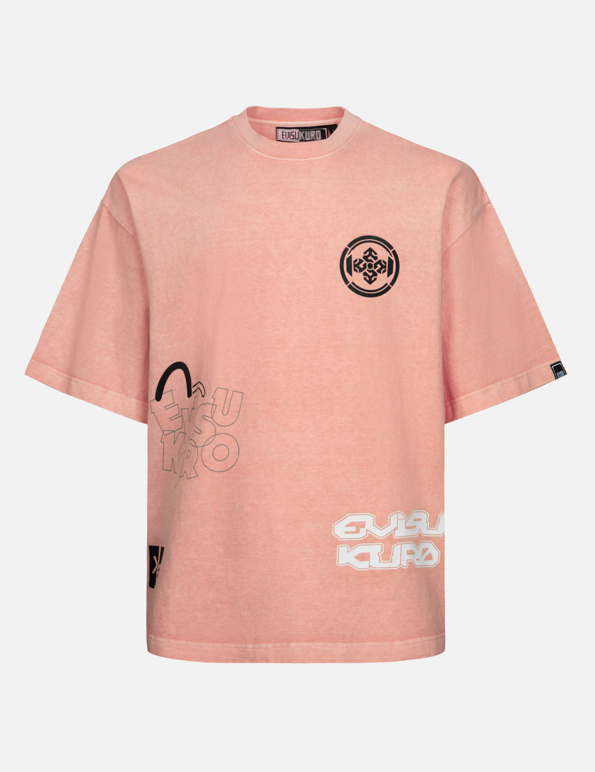 Multi Logo Print Oversized T-Shirt