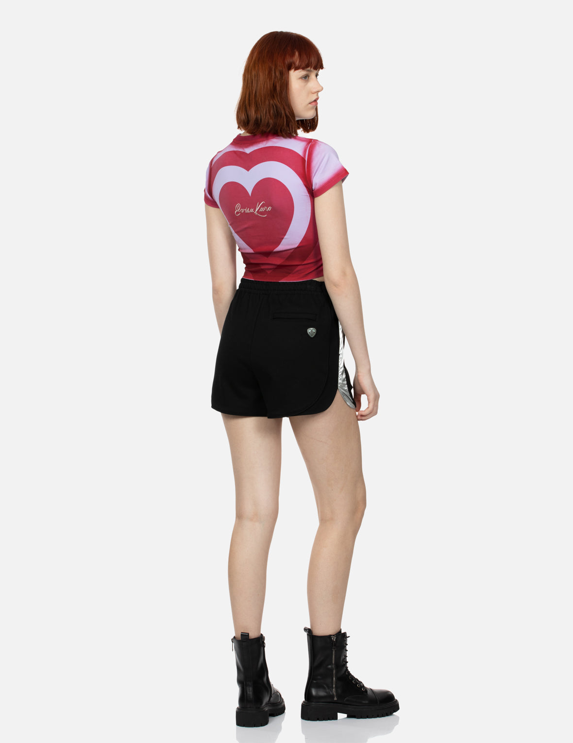 Gradient Sprayed Slim Cropped T-shirt
