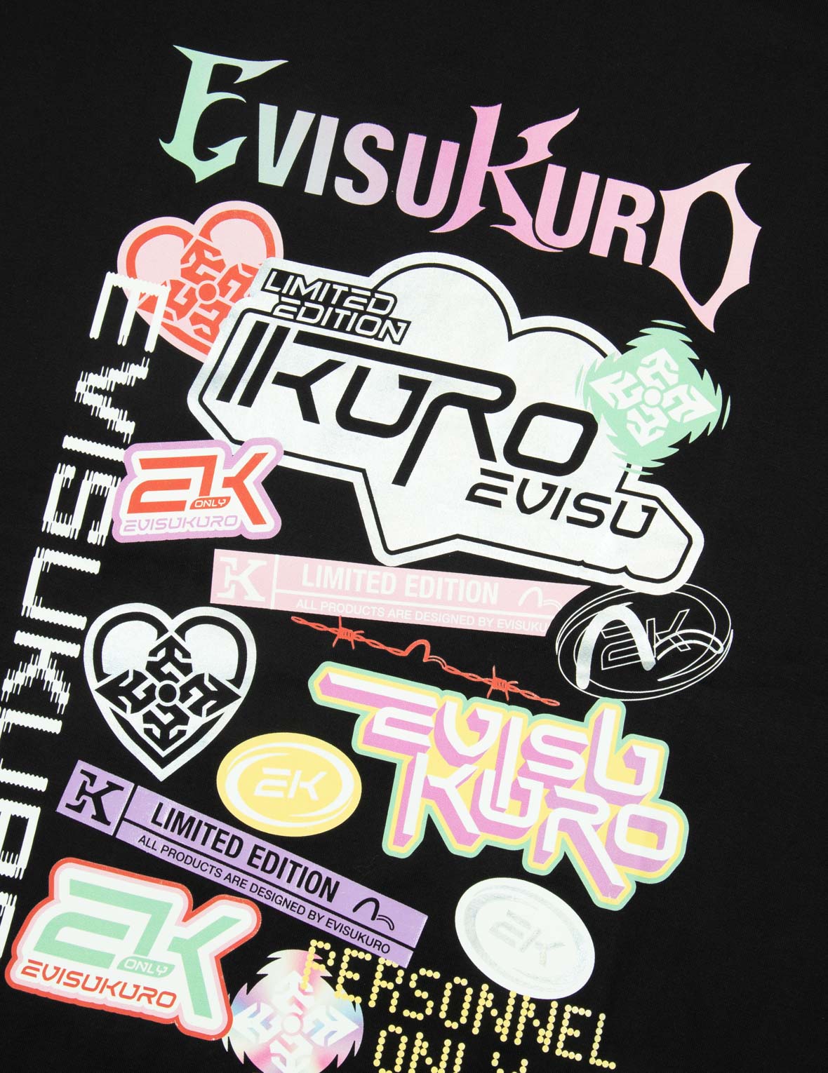 Y2K Holographic Sticker Print Boyfriend T-shirt