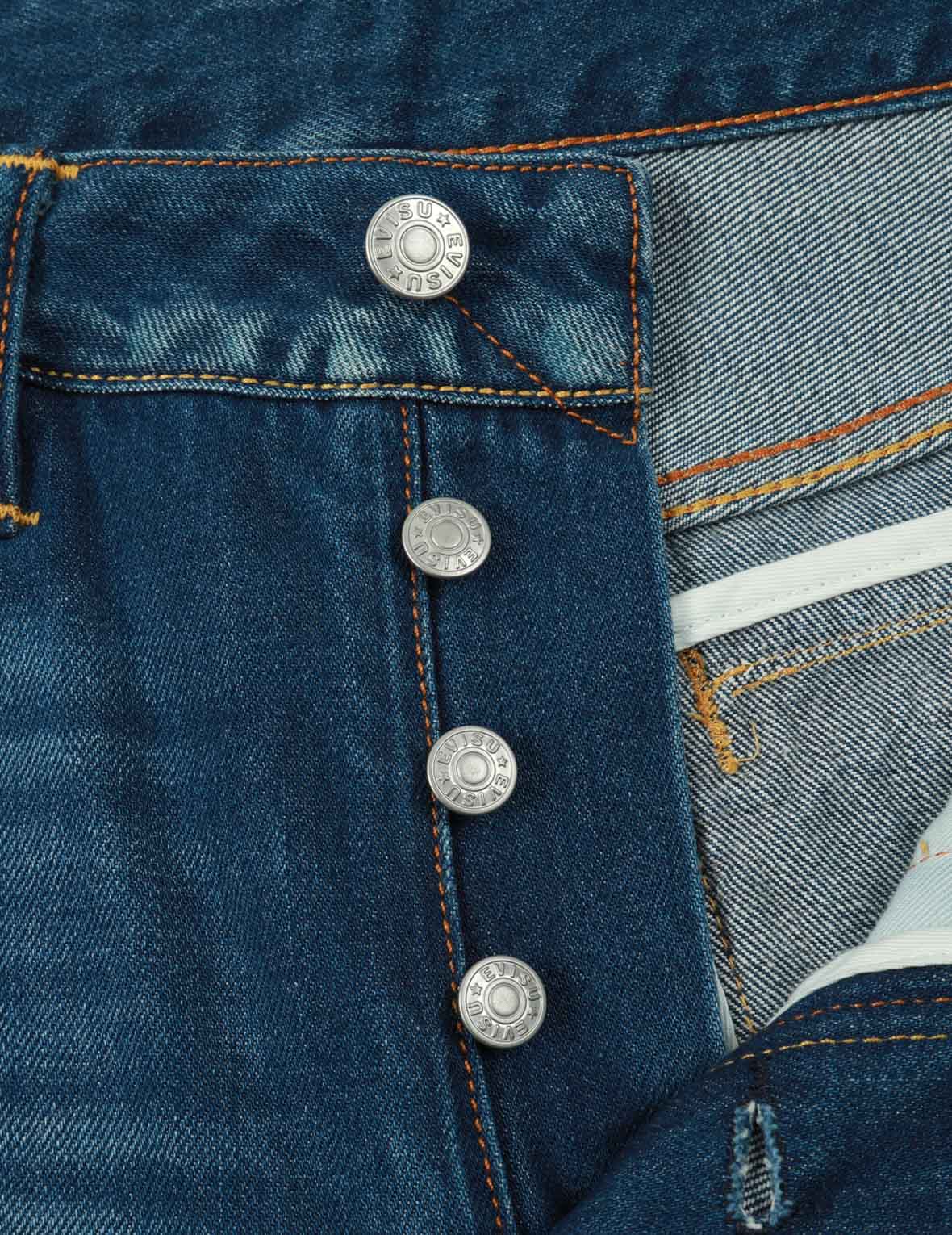 Graffiti Daruma Daicock Print Denim Shorts