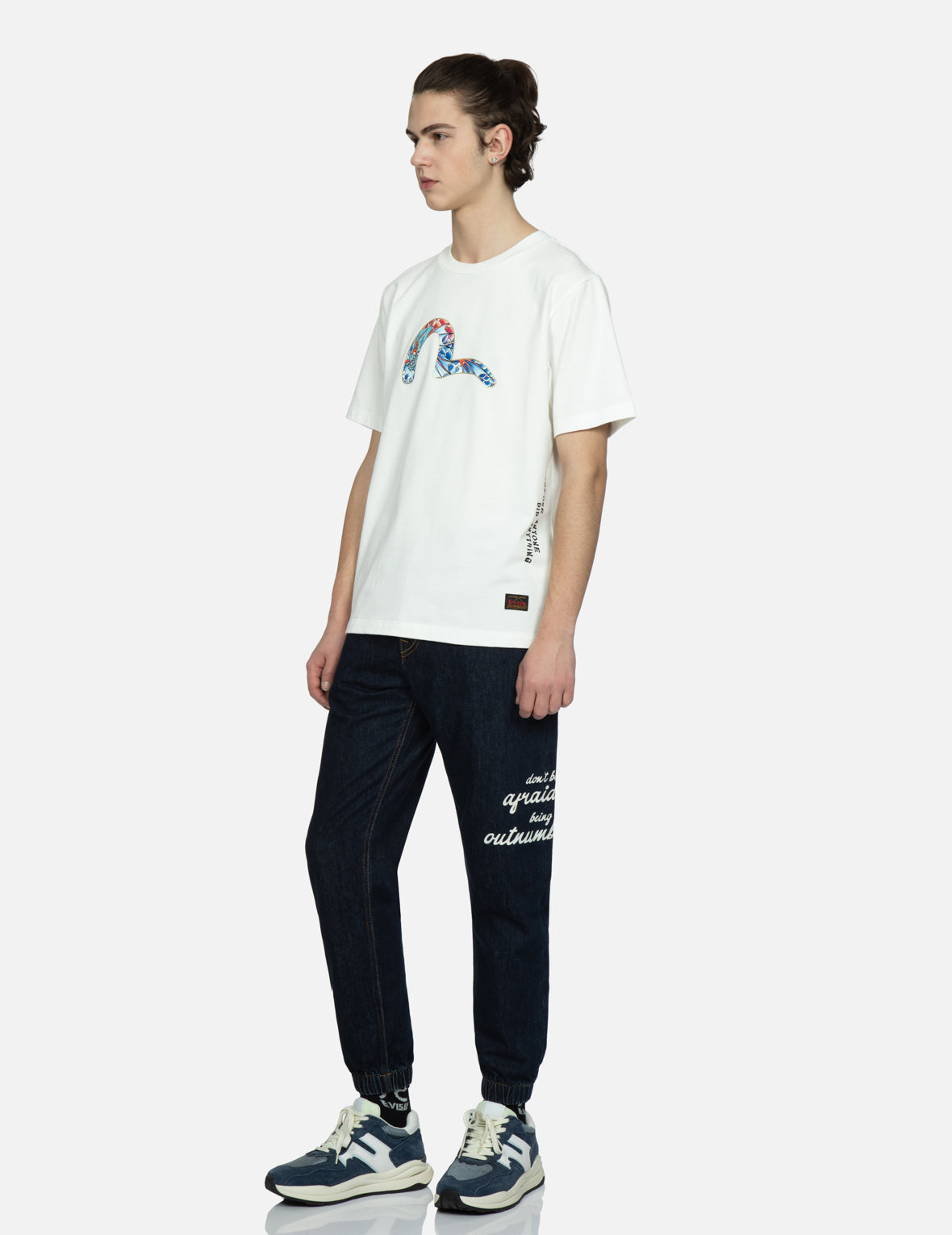 Slogan and Seagull Print Regular-Fit Jogger Pants
