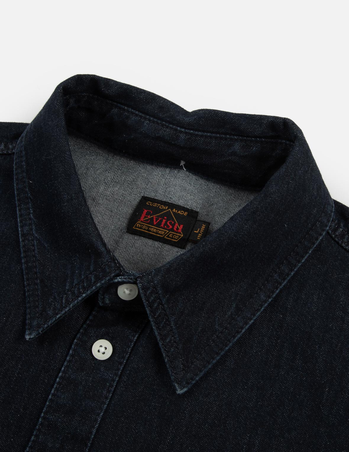 Kamon and Logo Print Oversized Denim Short-Sleeves Shirt