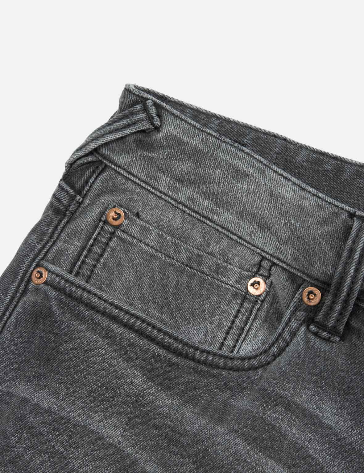 Washed Retro Ribbon Seagull Print Taper Fit Jeans #2017