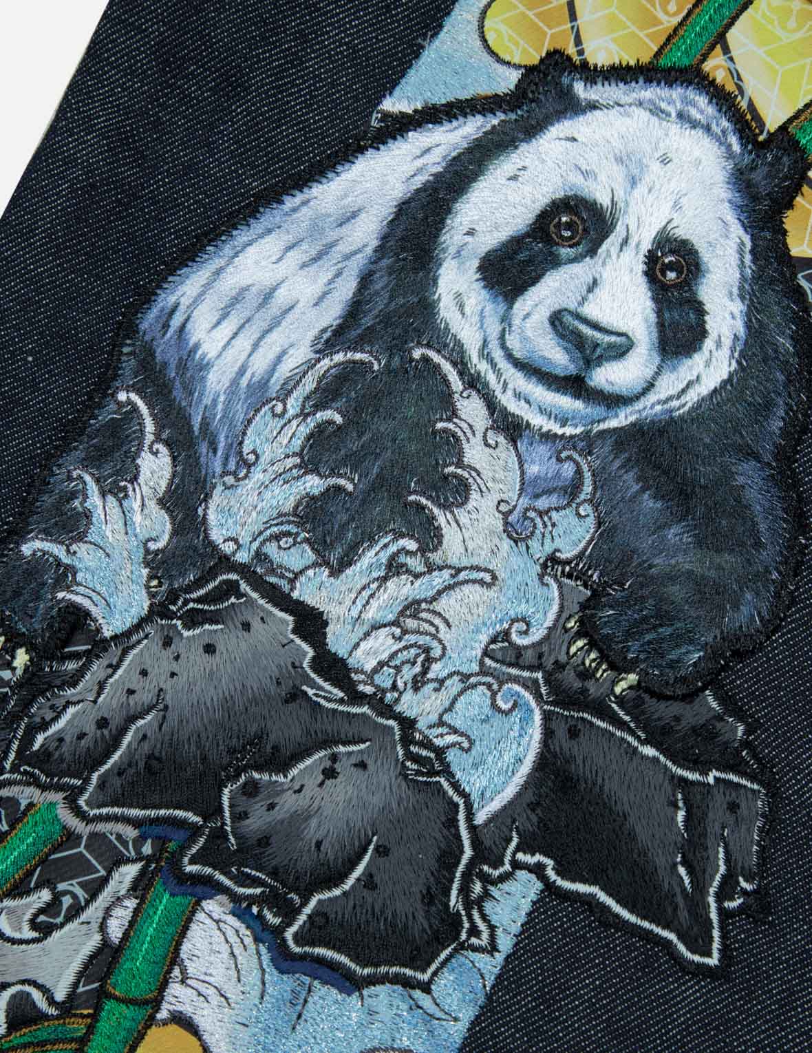 Panda Daicock Embroidery Taper Fit Jeans #2017