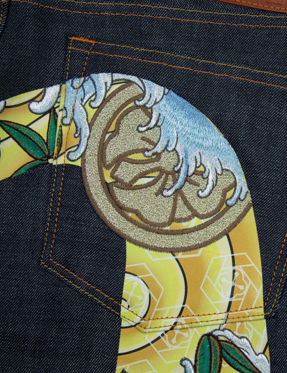 Panda Daicock Embroidery Taper Fit Jeans #2017