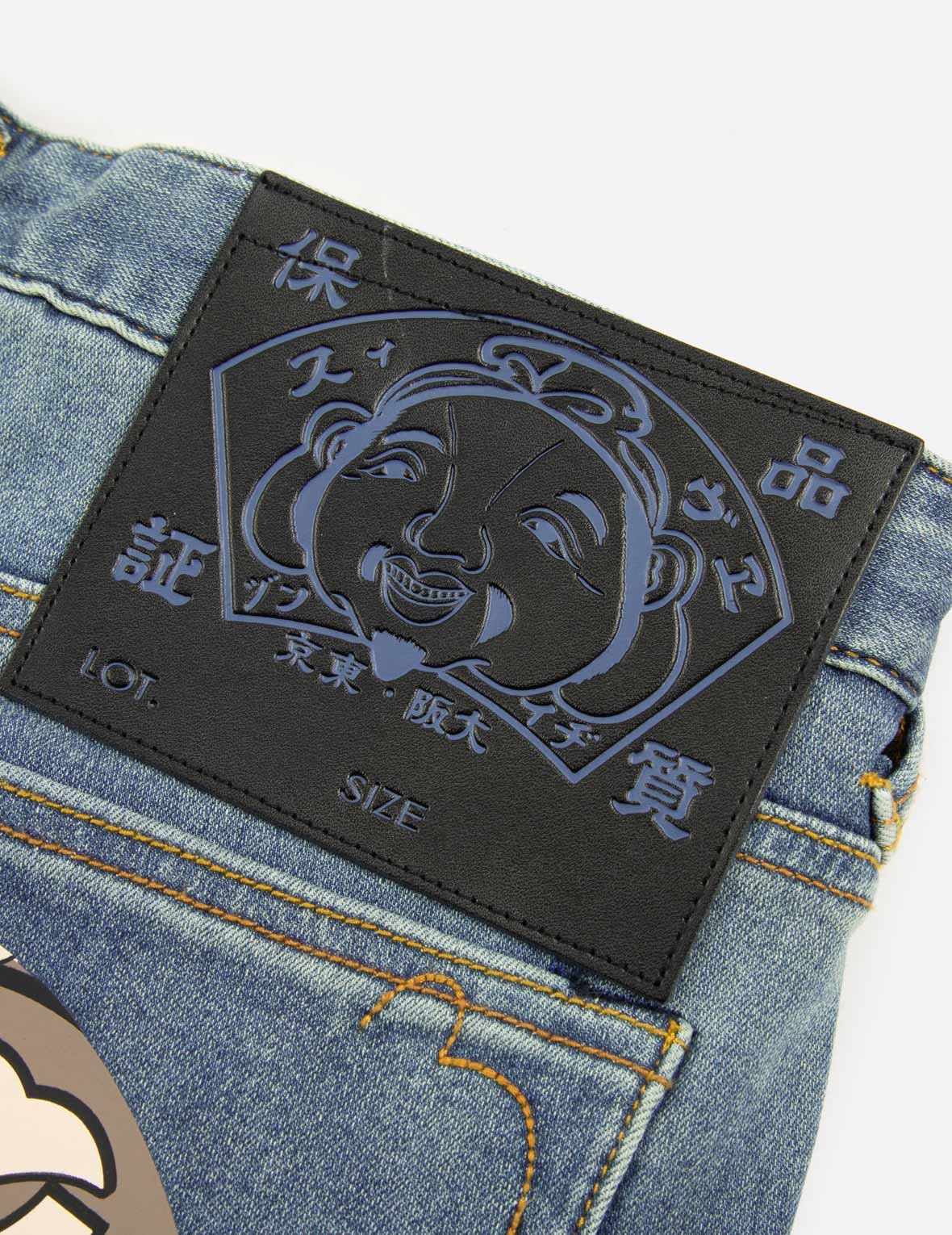Multi-logo Daicock Print Taper Fit Denim Jeans #2017