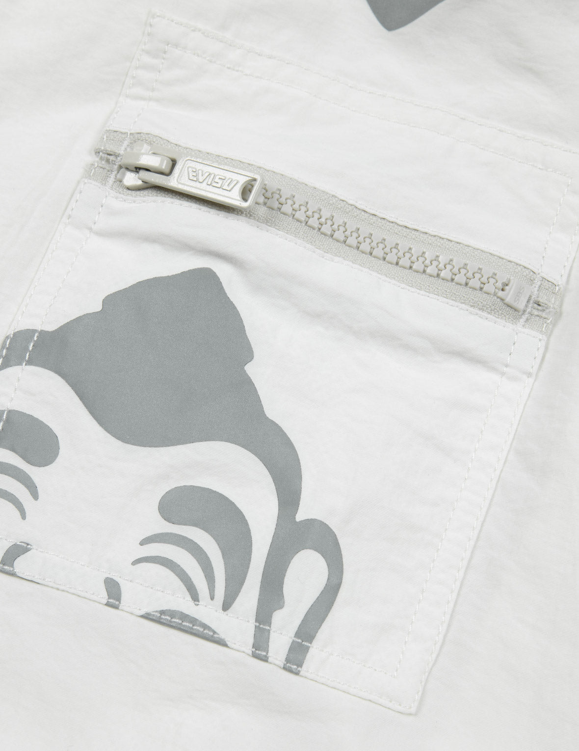 Multi Godhead and Kamon Reflective Print Loose Fit Windbreaker