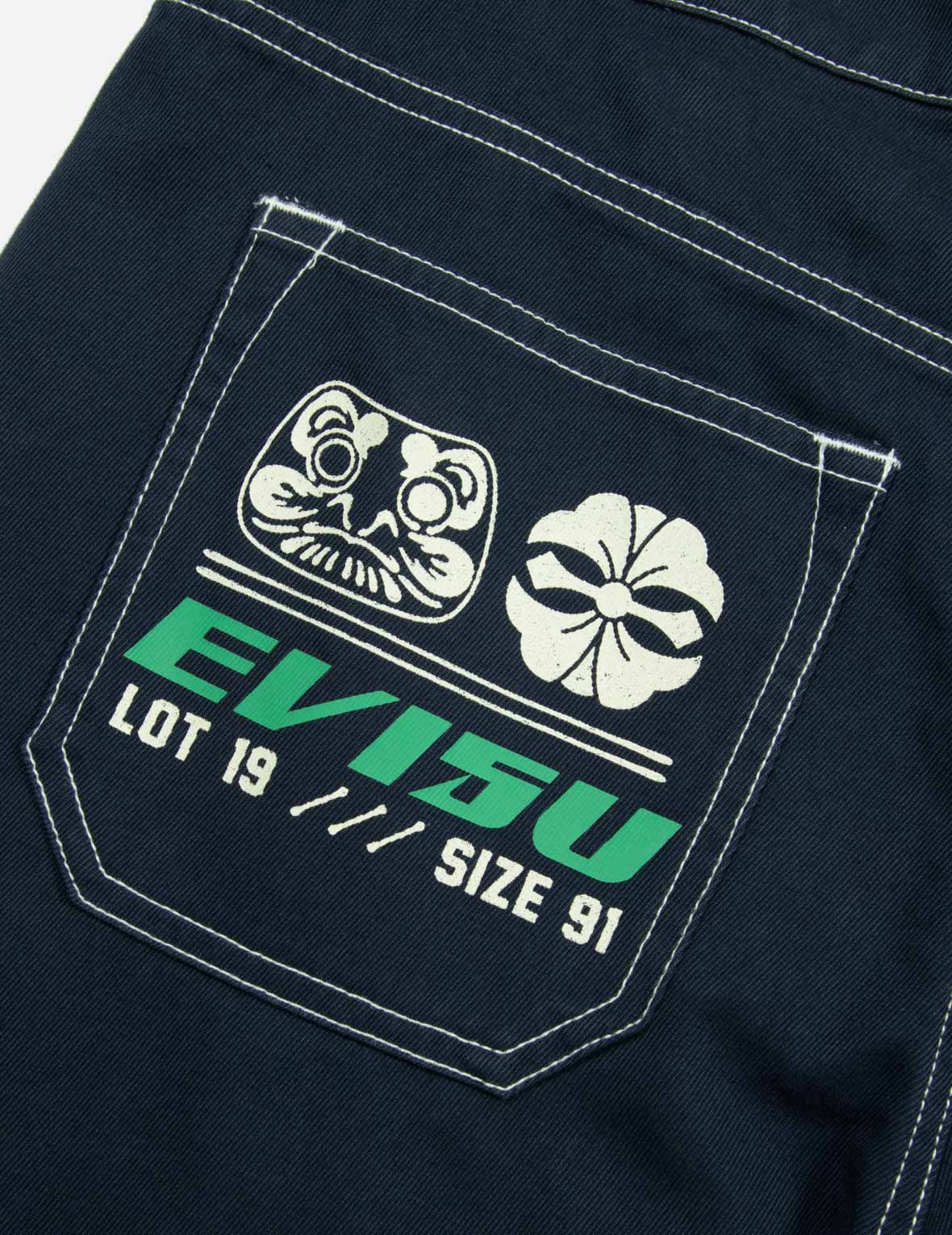 Seagull Embroidery with Contrasting Stitch Straight Fit Cargo Pants
