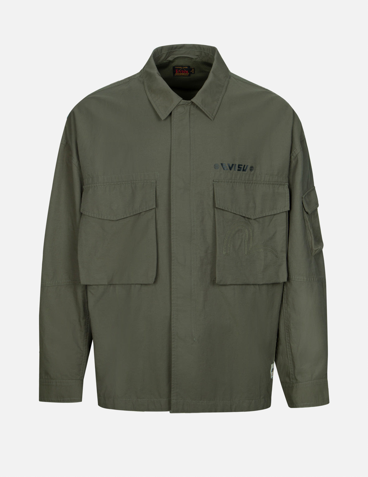Hand Stitching Seagull and Godhead Embroidery Loose Fit Shirt Jacket