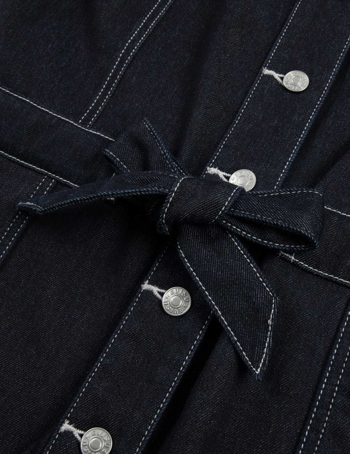 Seagull Embroidery Loose Fit Denim Shirt Dress