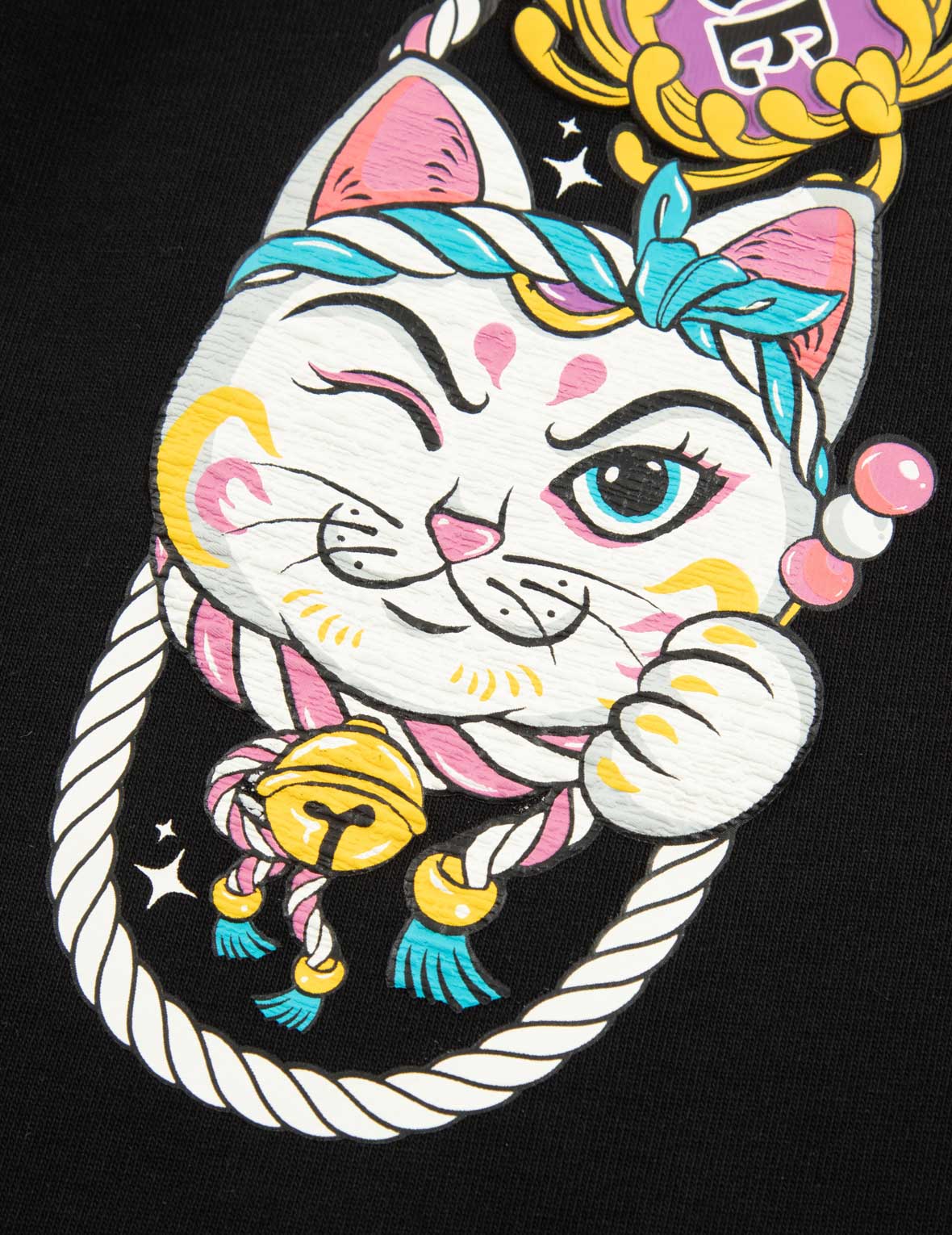 Daruma and Fortune Cat Print Daicock Loose Fit Sweatpants