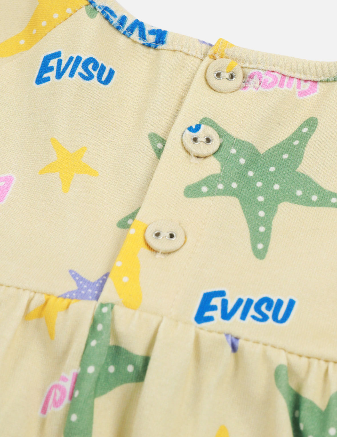 Allover Logo and Starfish Print Regular Fit Dress
