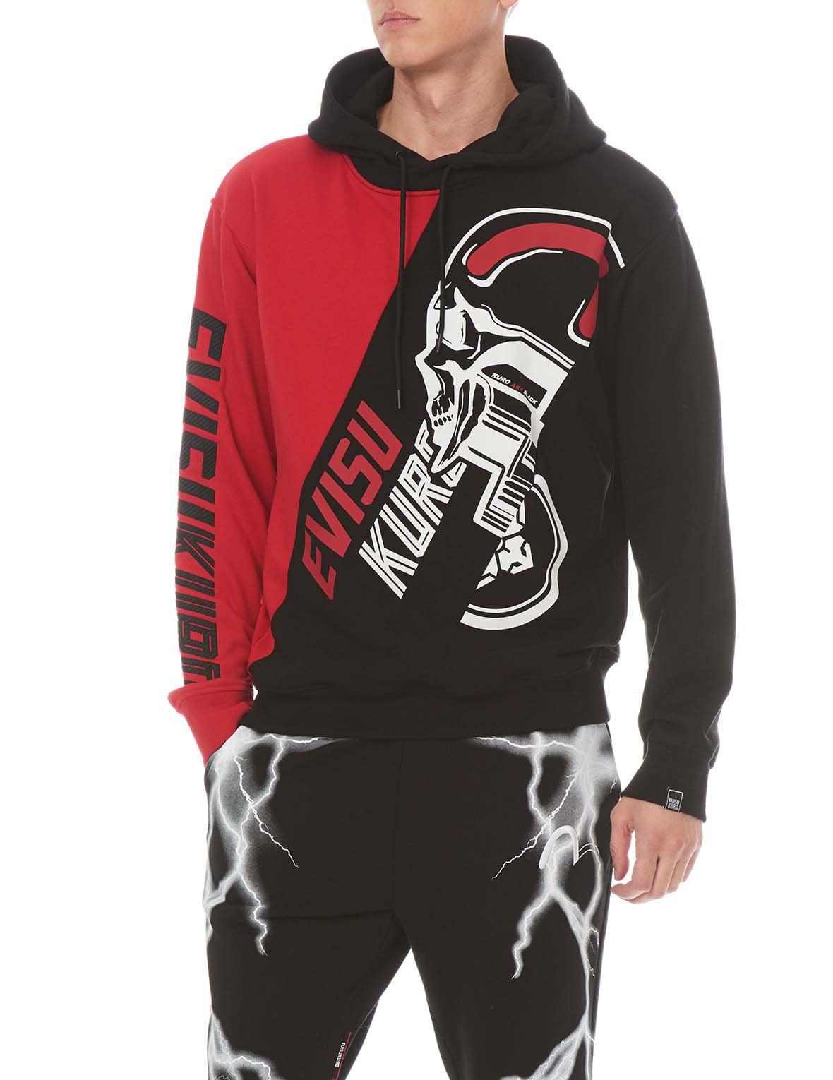 Color-blocking Dirt Bike-style Hoodie