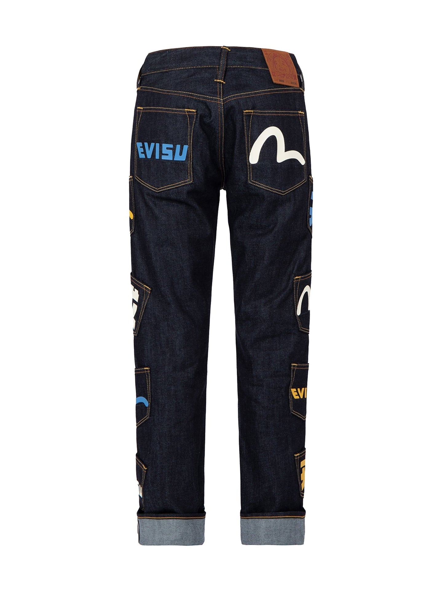 Logo-Print Multi-Pockets Regular-Fit Denim Jeans #2010