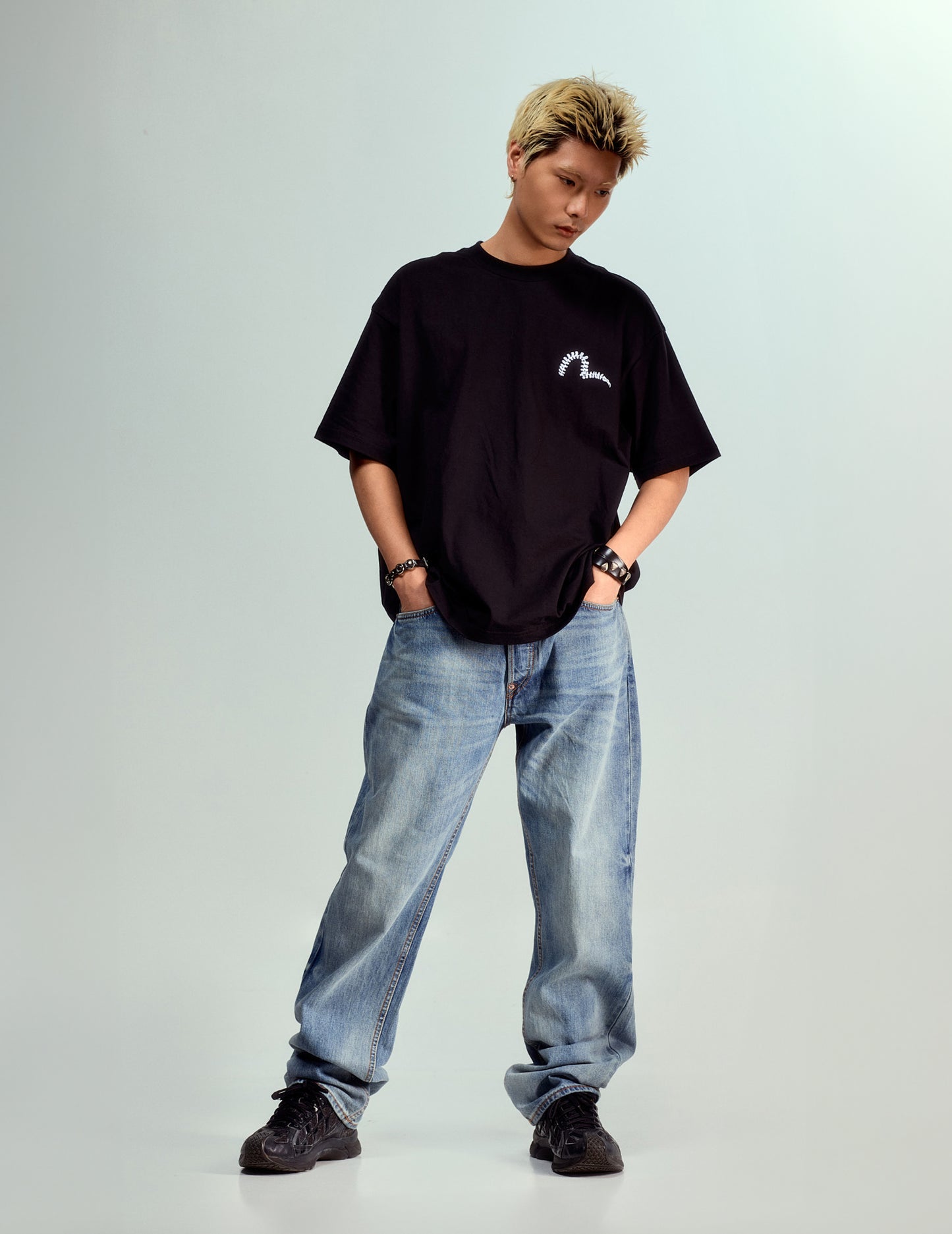 [PRE-ORDER] Daicock Print Baggy-Fit Jeans #2000