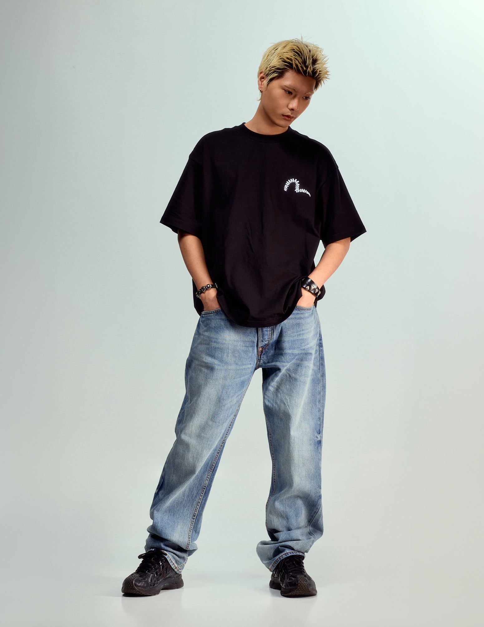 [PRE-ORDER] Daicock Print Baggy-Fit Jeans #2000