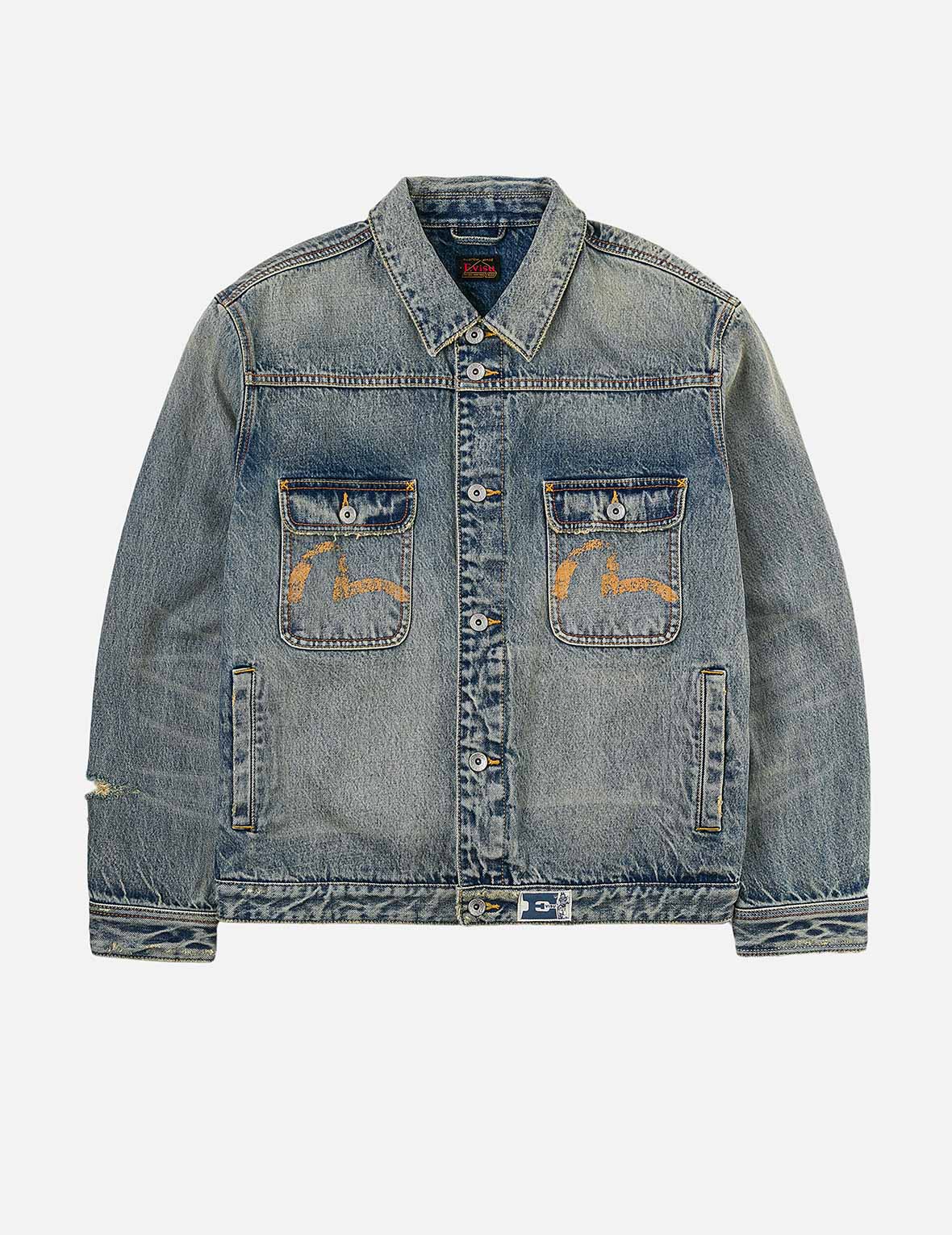 ＊エヴィス EVISU 戎 ジャガード モノグラム 総柄 ジャケット 34 EVISU - ＊エヴィス EVISU 戎 ジャガード モノグラム 総柄